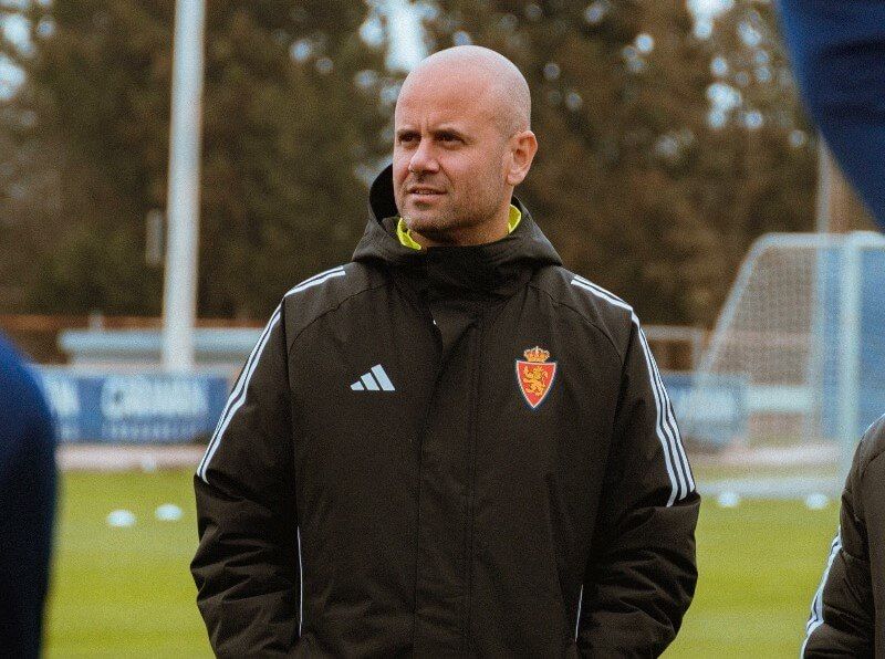 Miguel Ángel Ramírez, durante un entrenamiento del Real Zaragoza.