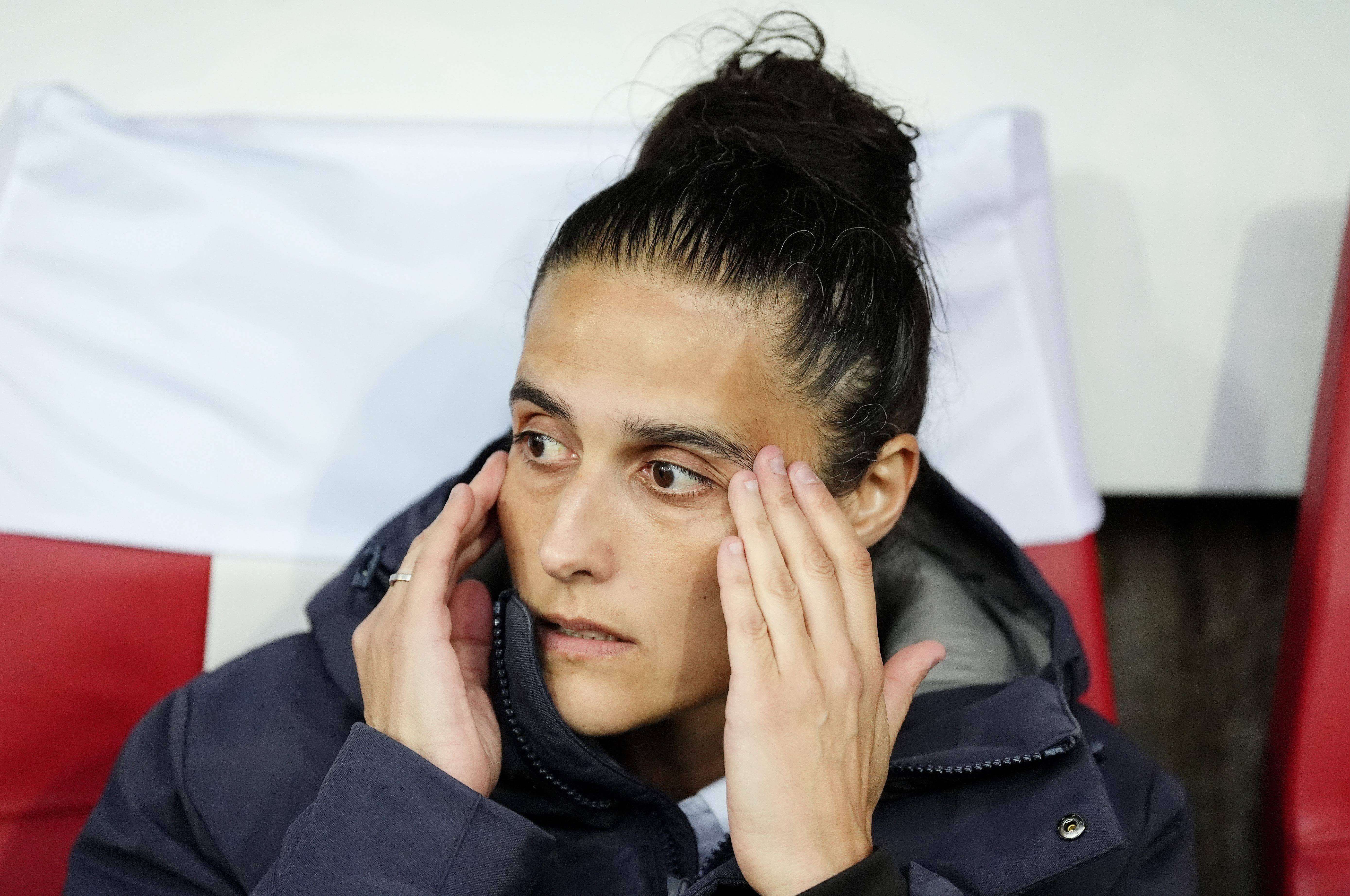 Montse Tomé, durante el España-Bélgica de la Euro 2025.