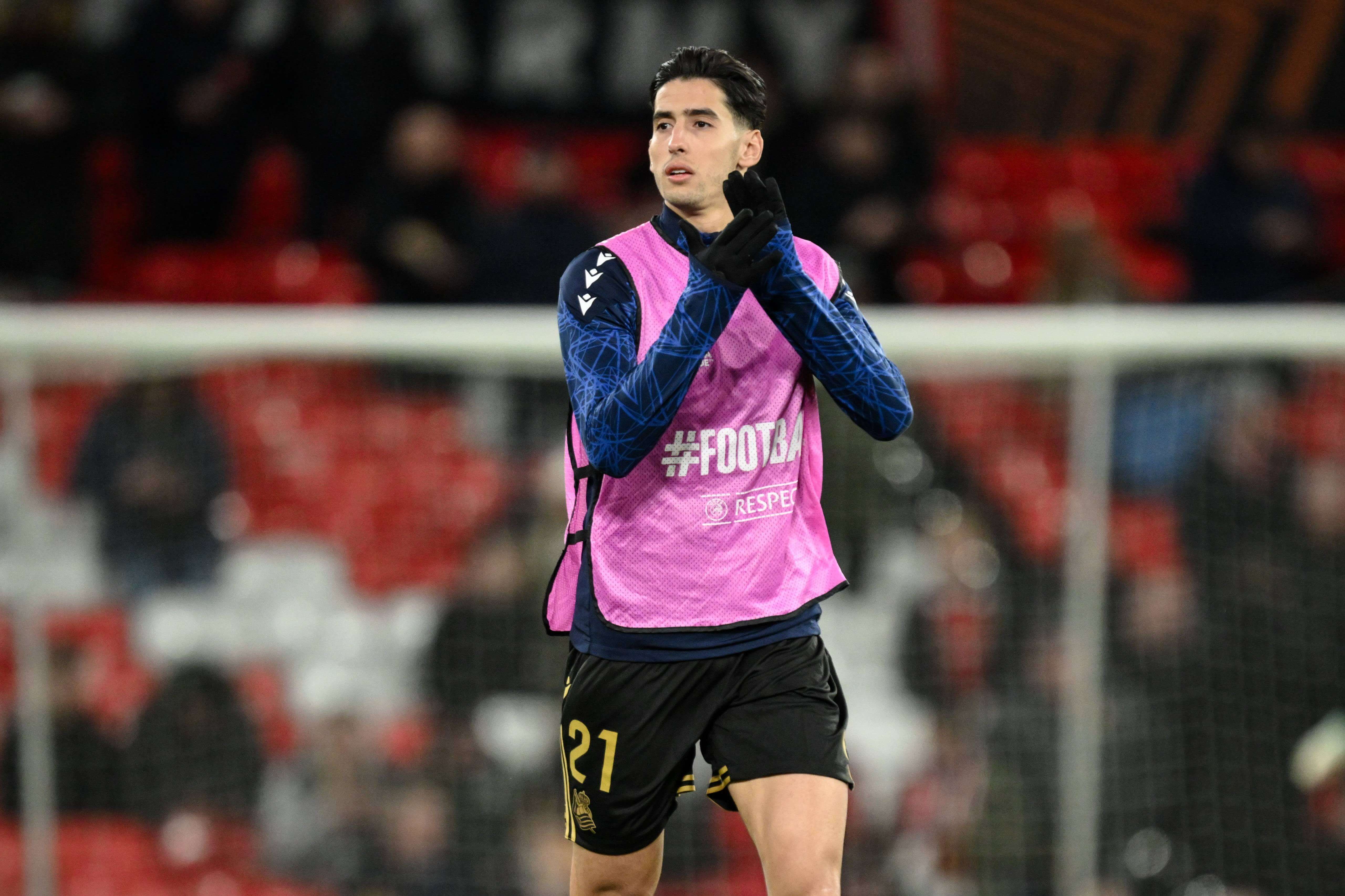 Nayef Aguerd, en un partido con la Real Sociedad.