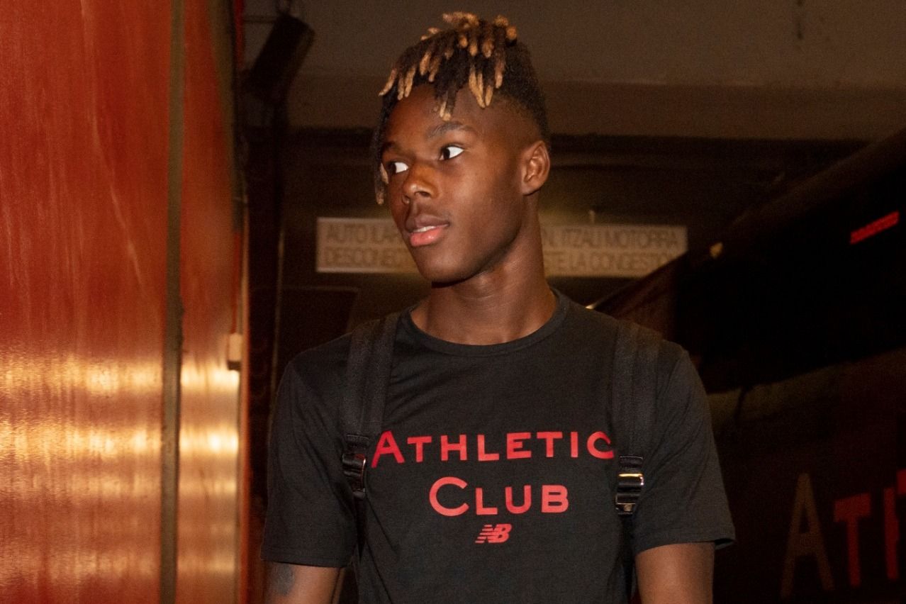 El atacante rojiblanco Nico Williams en las instalaciones de Lezama.