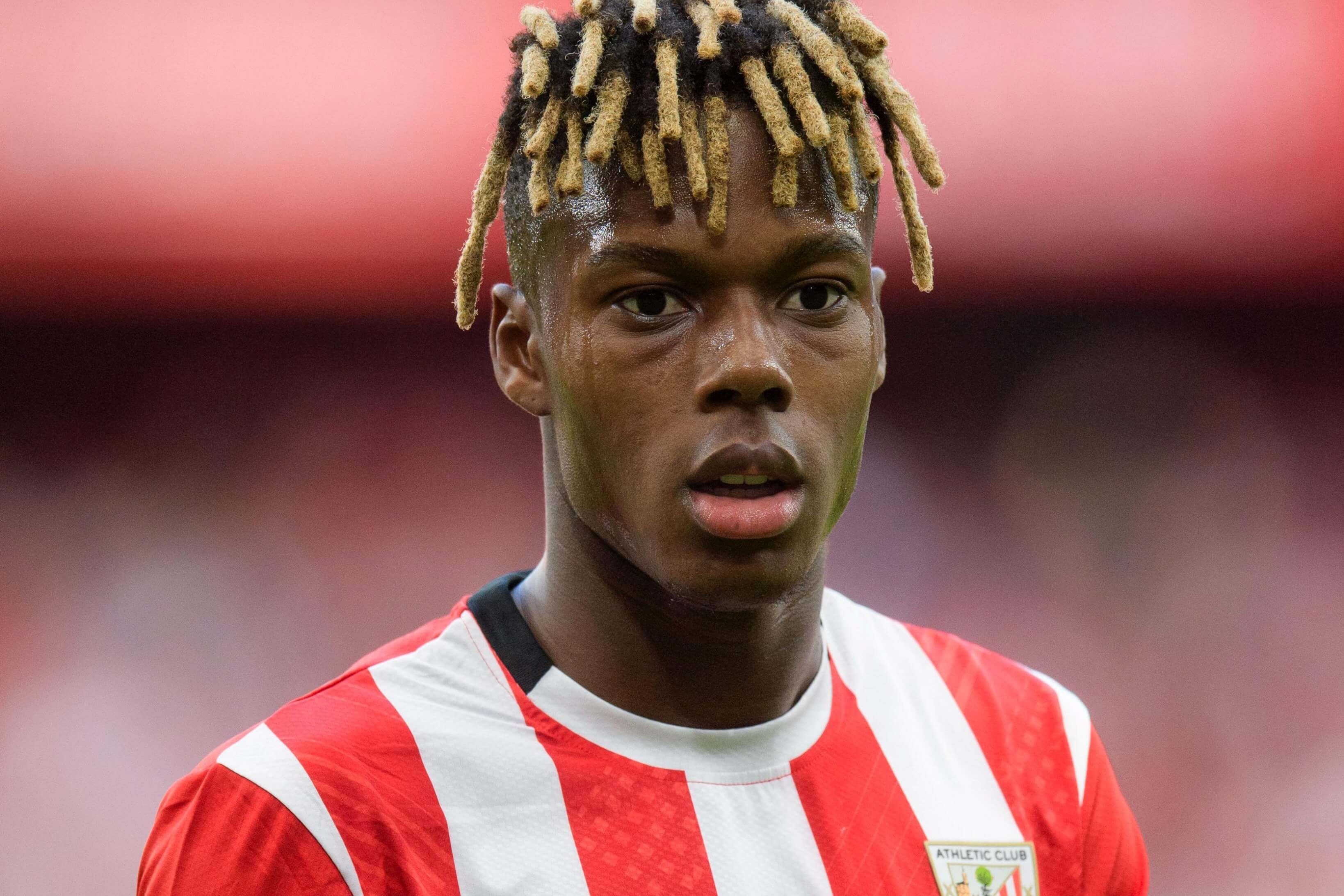  Nico Williams, en un partido del equipo de Ernesto Valverde en San Mamés.