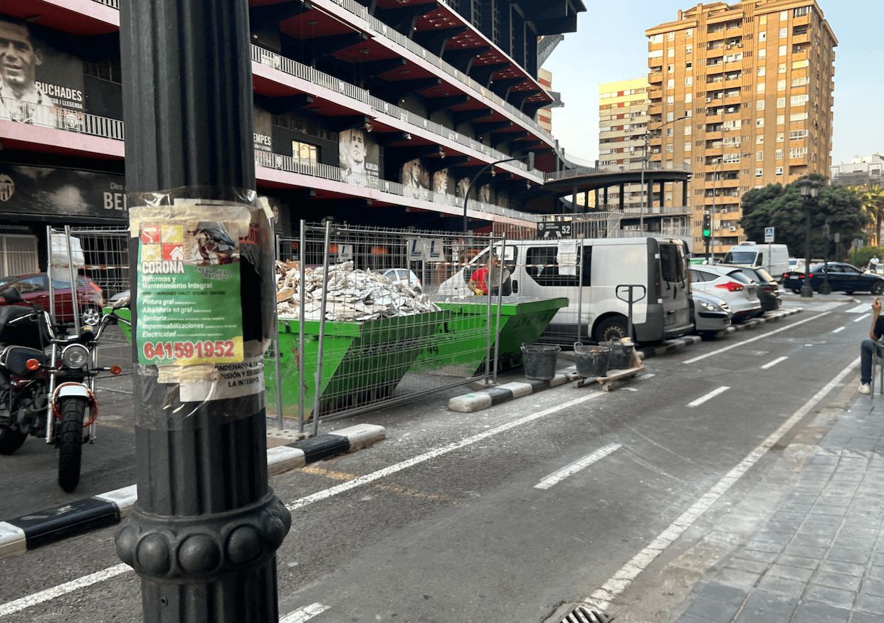  Obras espacio Nou Mestalla en la avenida Suecia