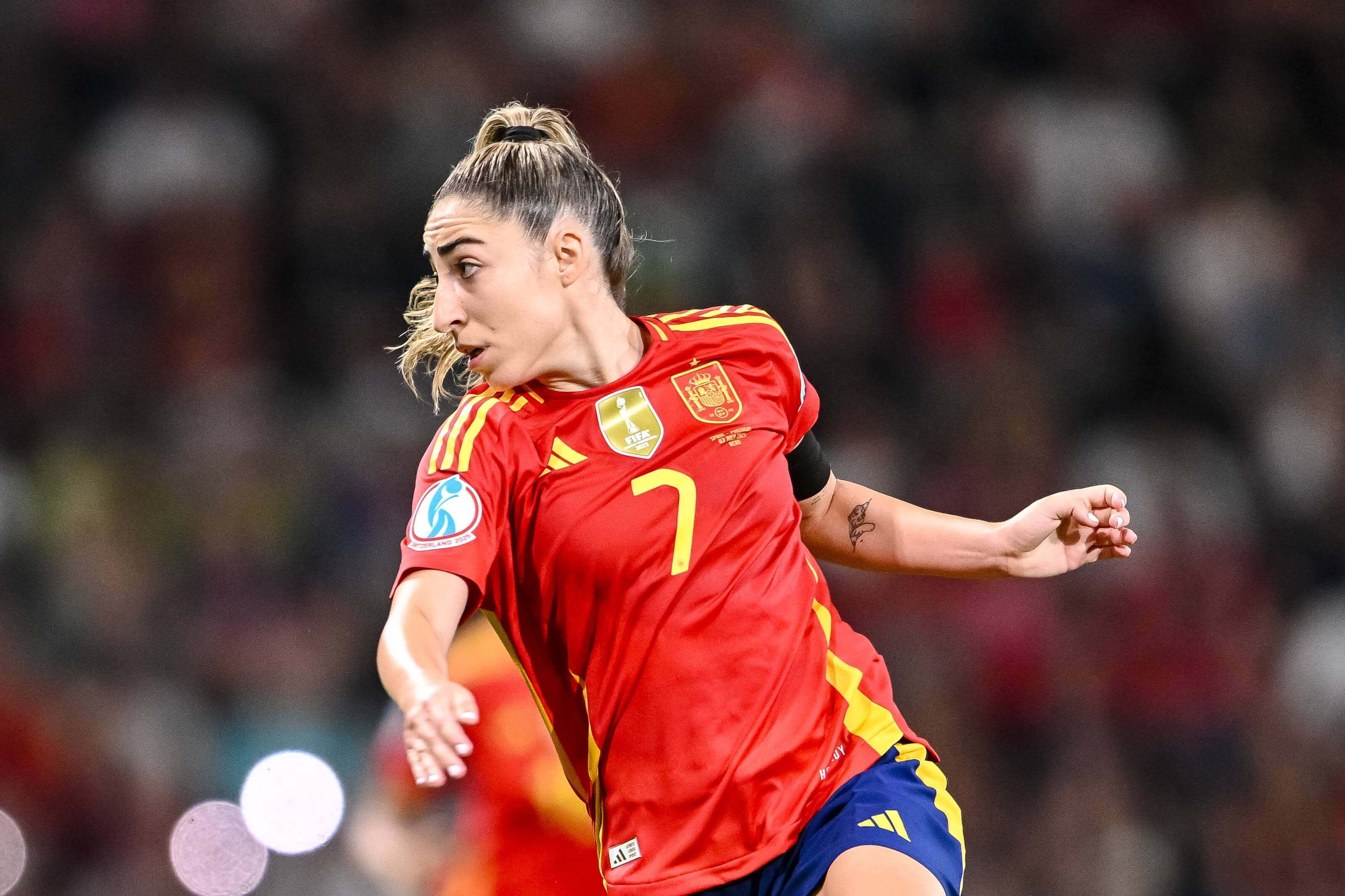 Olga Carmona, durante el España-Portugal de la Euro 2025.