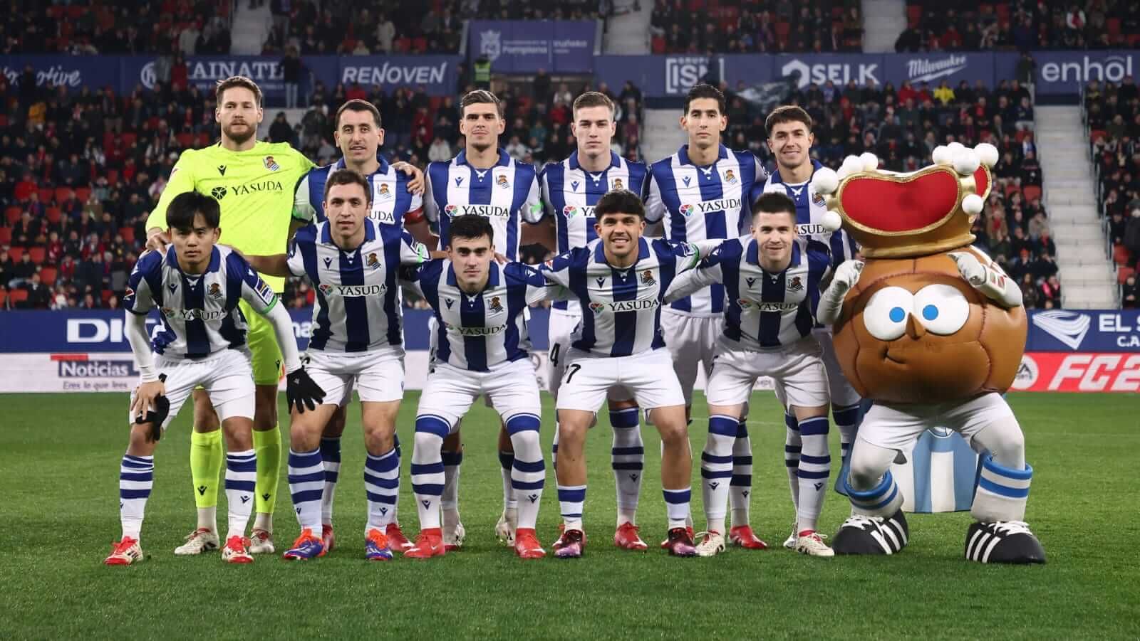 Once de la Real Sociedad en El Sadar ante Osasuna.