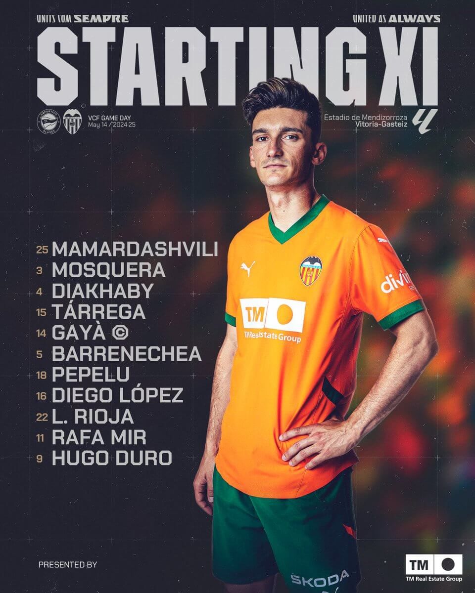 Once titular del Valencia CF