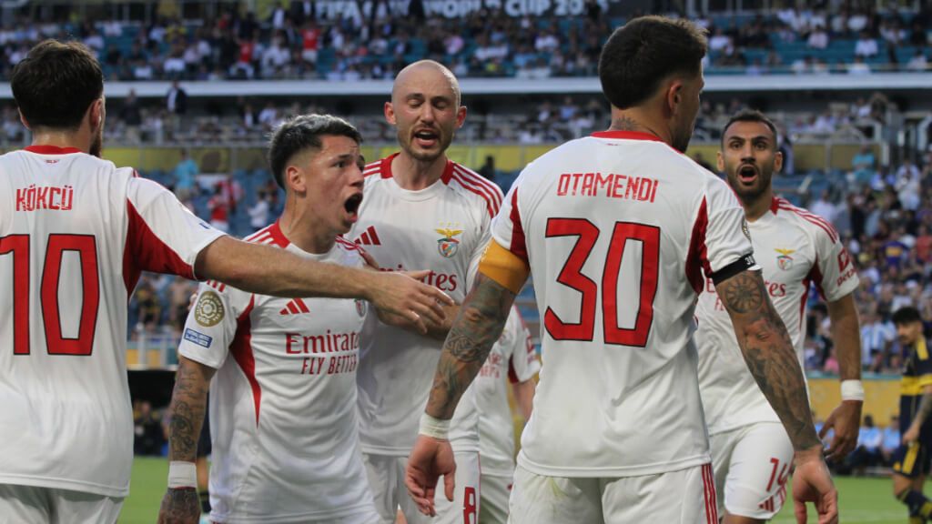 Otamendi celebrando su gol contra Boca (Fuente: Cordon Press)