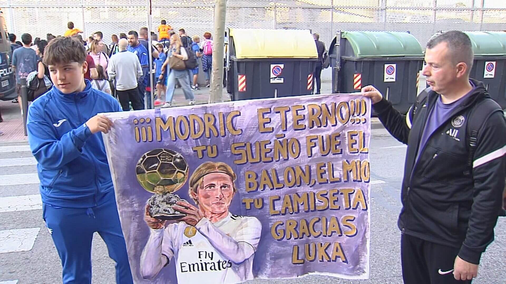 La pancarta de Luka Modric en Getafe (Fuente: ElDesmarque)