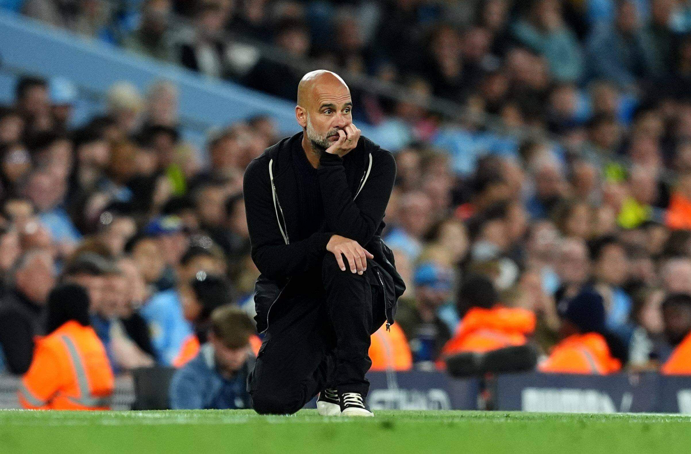 Pep Guardiola, en un partido del Manchester City.