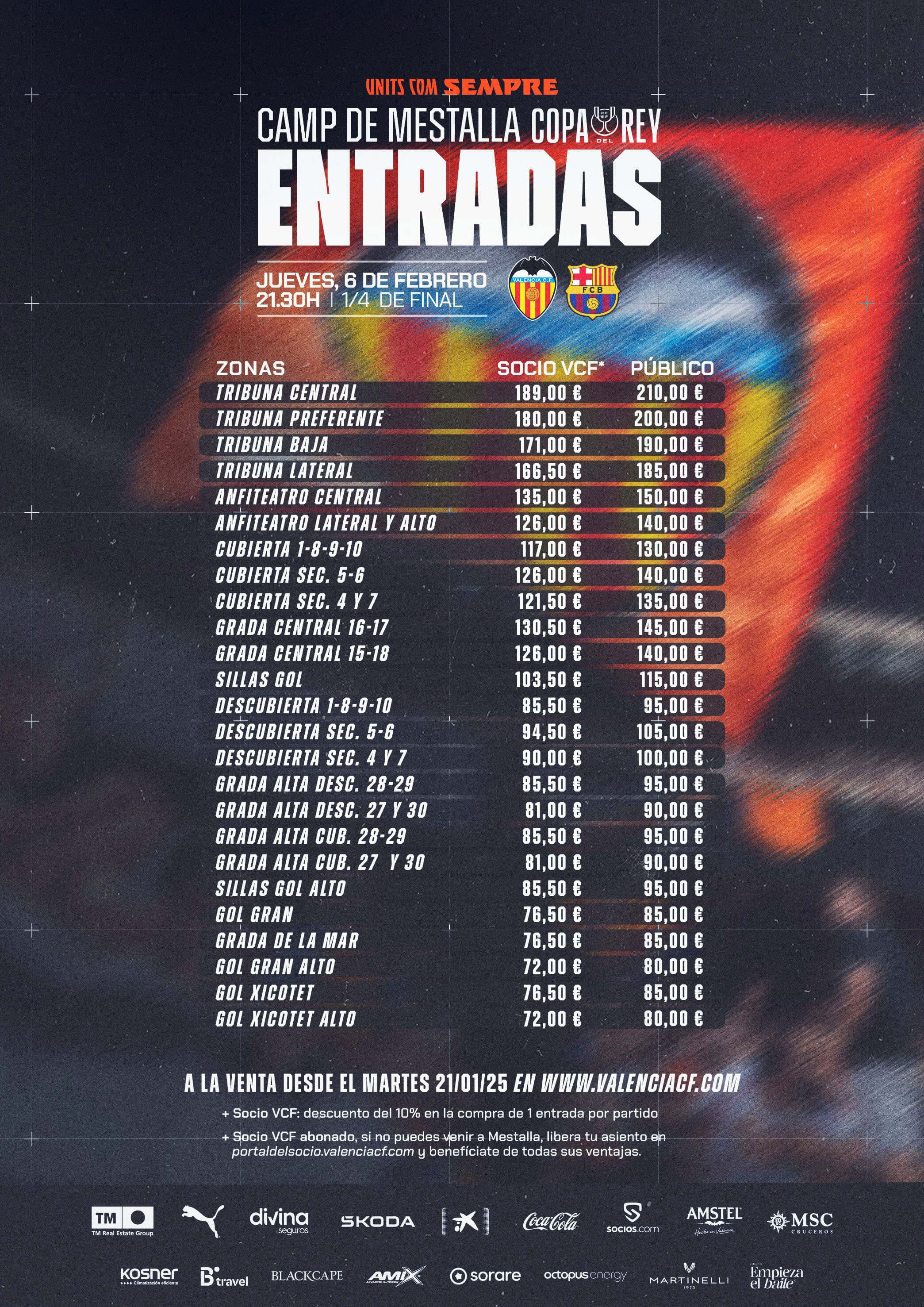  Precio de las entradas.