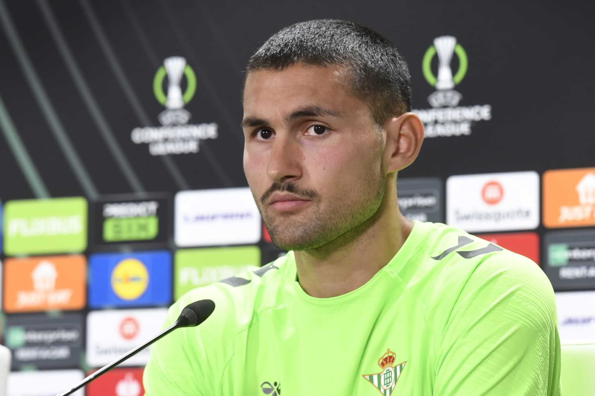 Fran Vieites, en la rueda de prensa previa al partido ante el Jagiellonia.