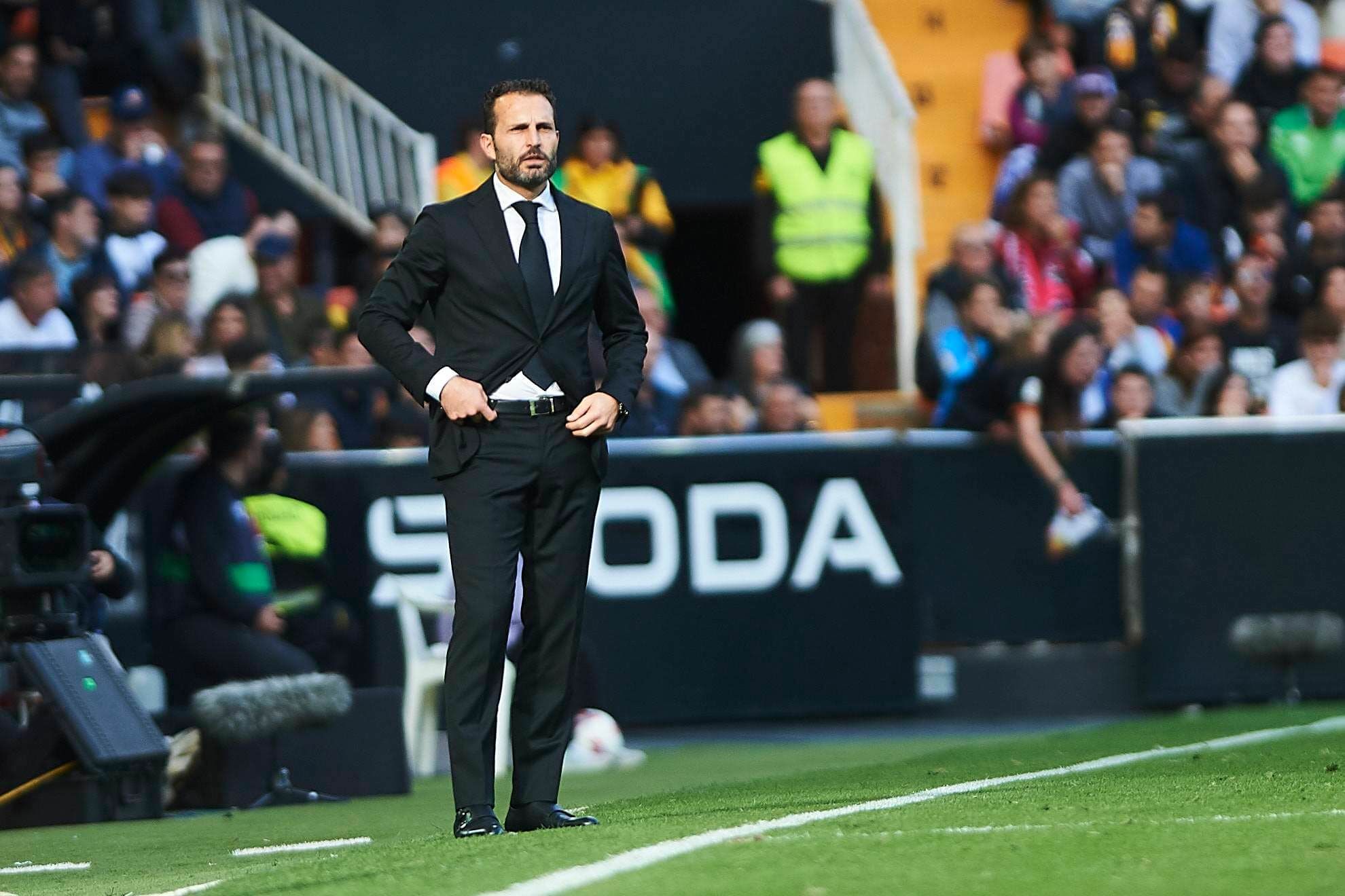 Rubén Baraja, en Mestalla.
