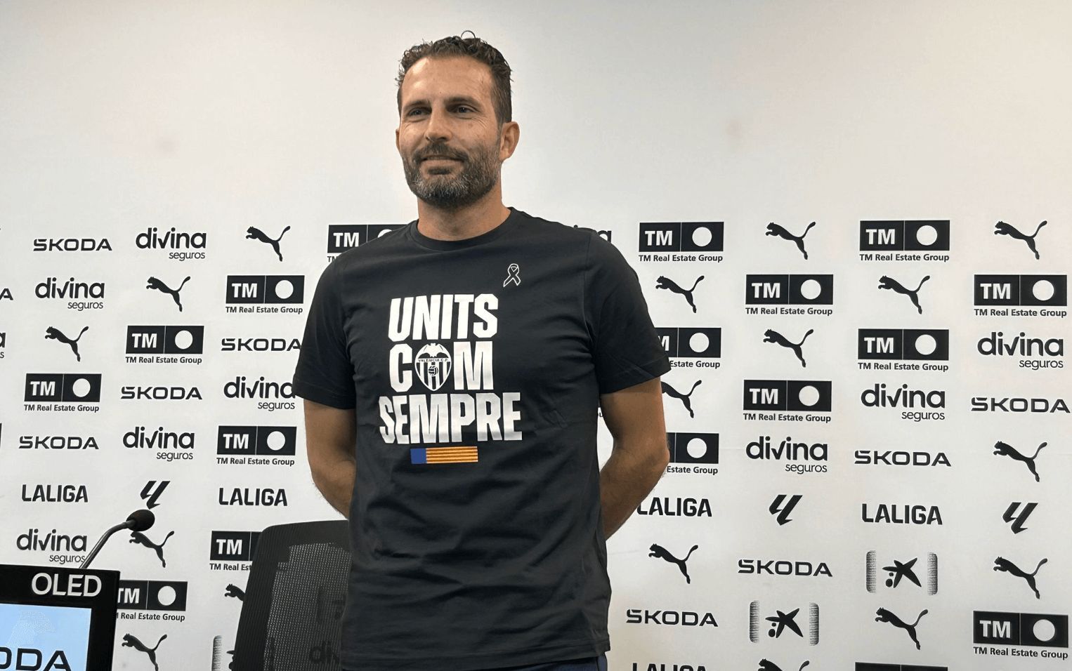  Rubén Baraja, en rueda de prensa.