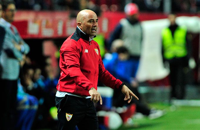 Jorge Sampaoli, en su primera etapa como entrenador del Sevilla.