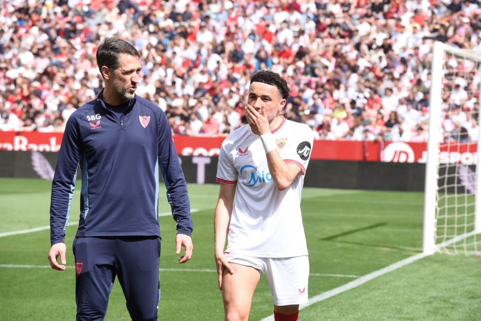  Rubén Vargas, lesionado en el Sevilla-Atlético.