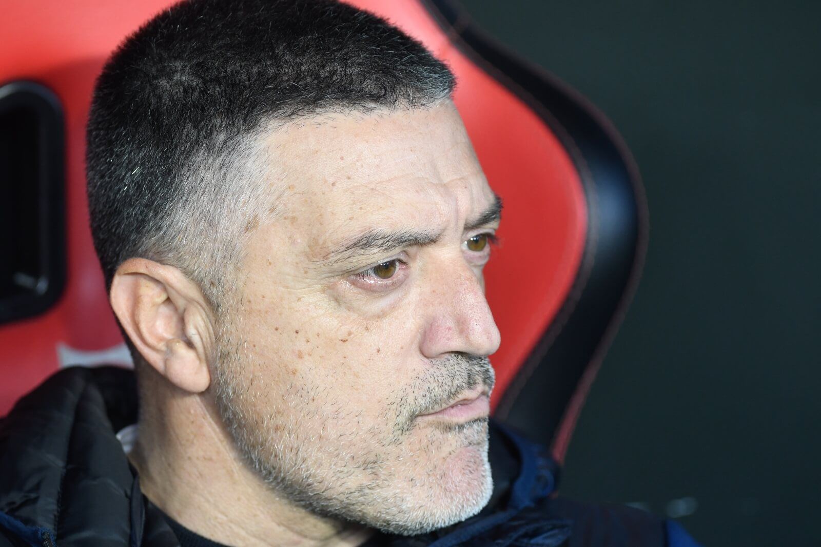  García Pimienta, en el Sevilla-Espanyol.