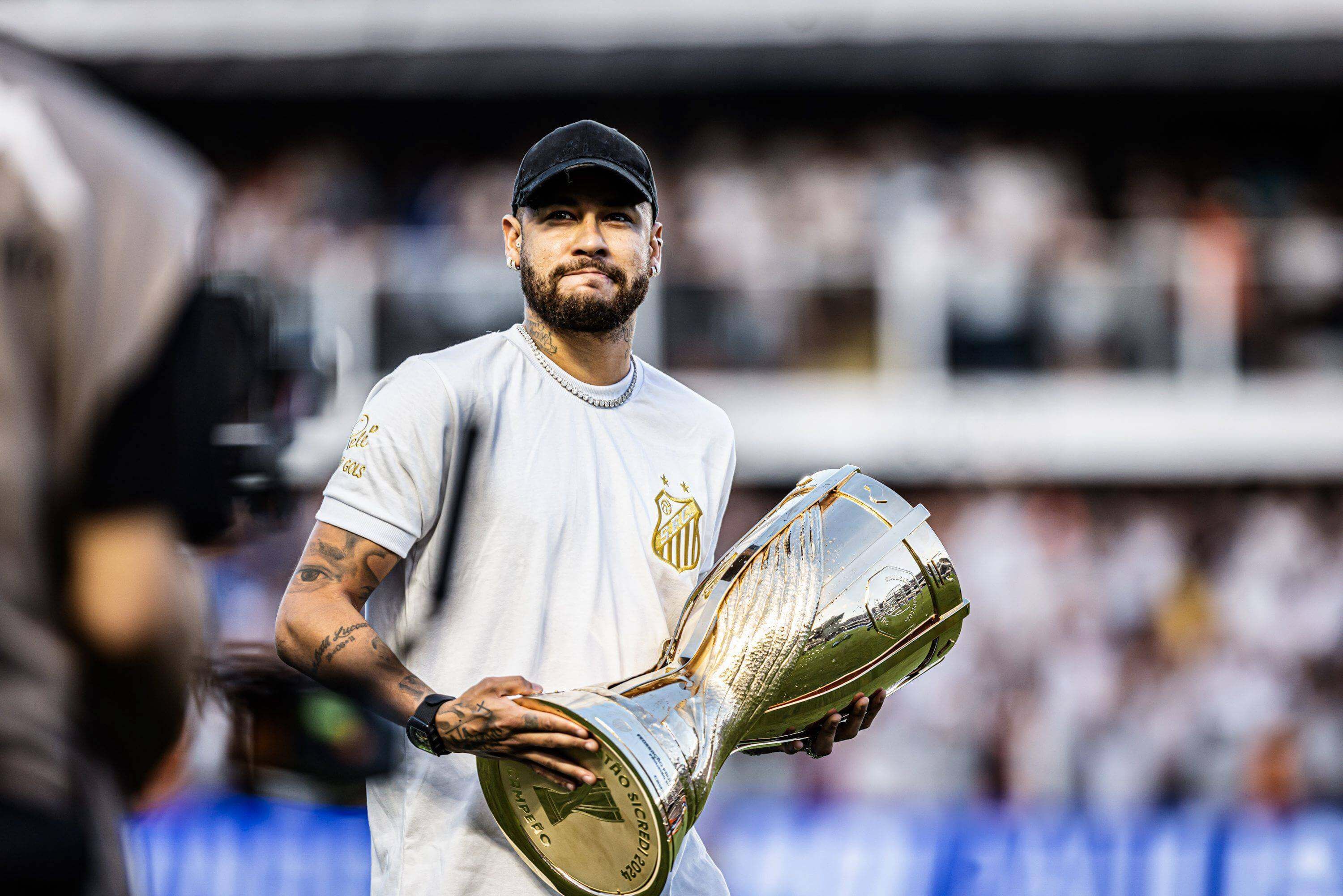  Neymar durante un acto con el Santos.