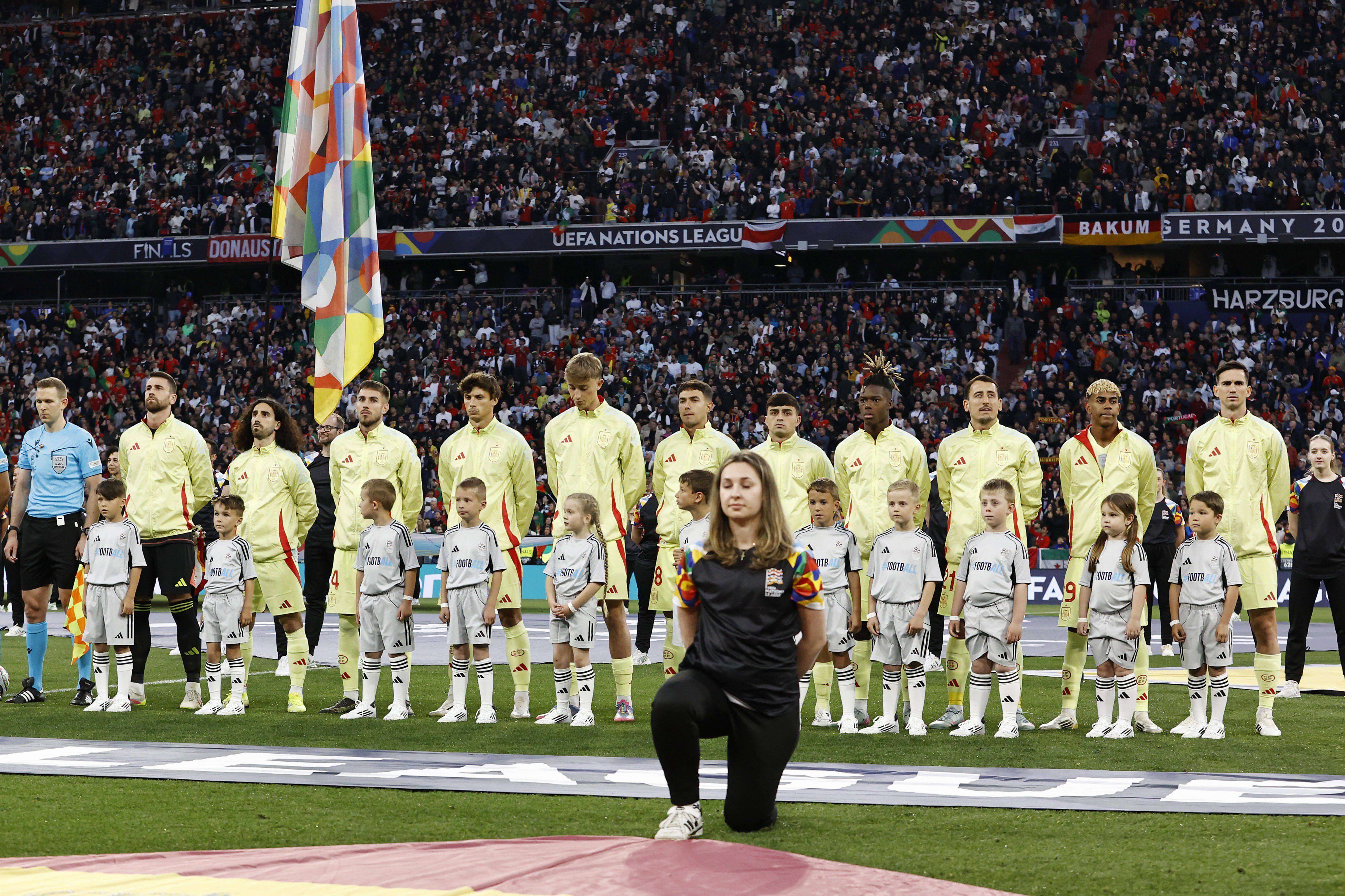  El once de España ante Portugal en la final de la Nations League.