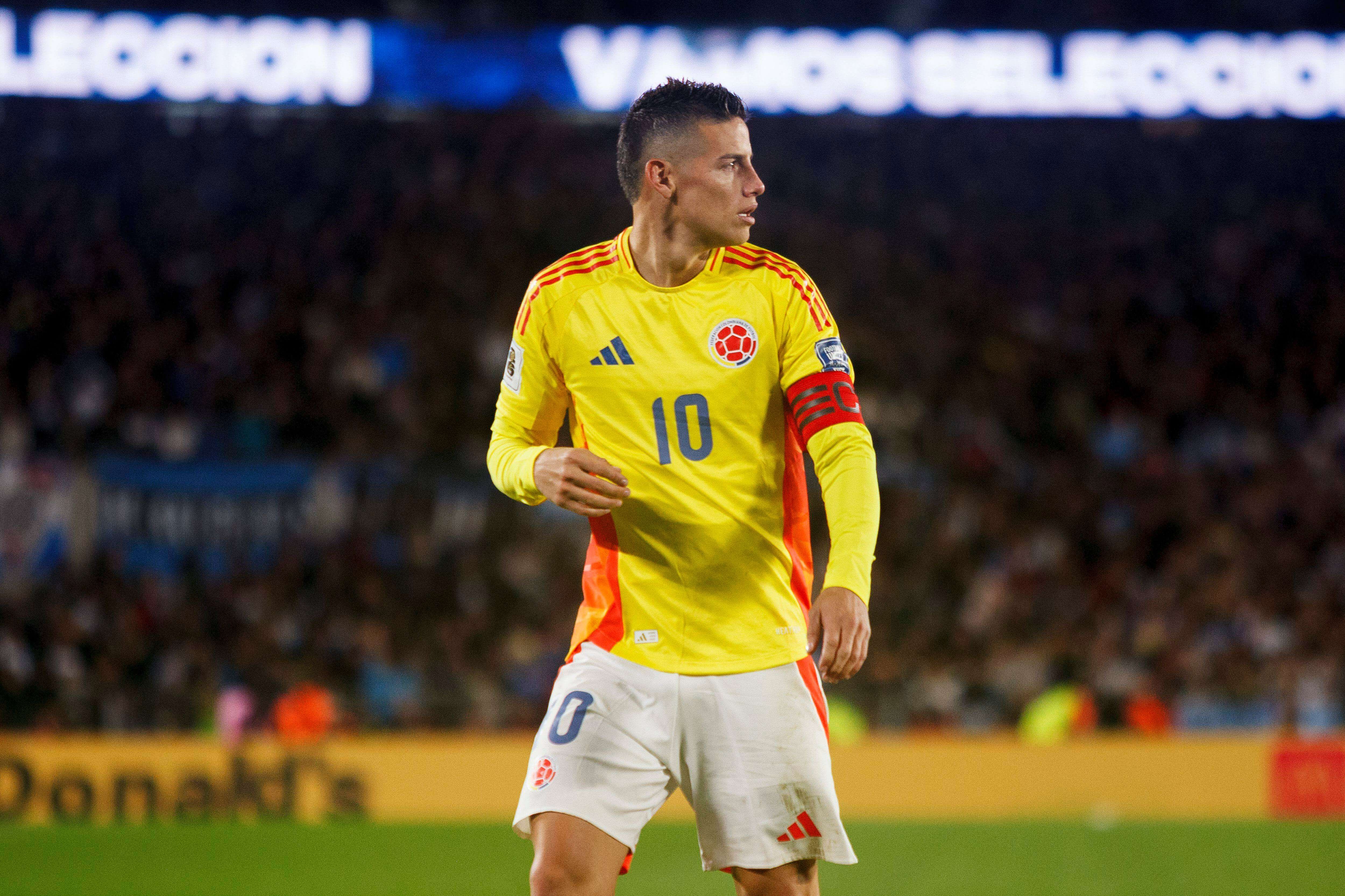 James Rodríguez, en un partido de Colombia (FOTO: Cordón Press).