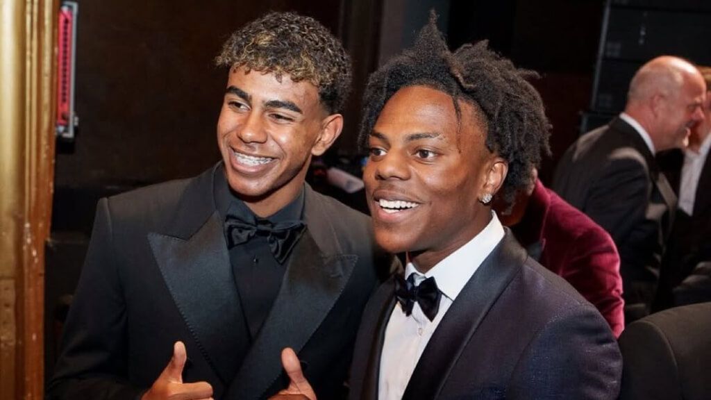 Lamine Yamal y Speed posan en la gala del Balón de Oro (Instagram)
