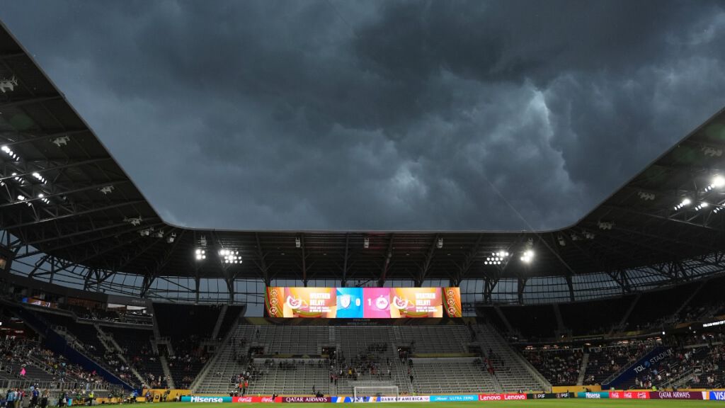  La tormenta durante el Pachuca - Salzburgo (Fuente: redes sociales)