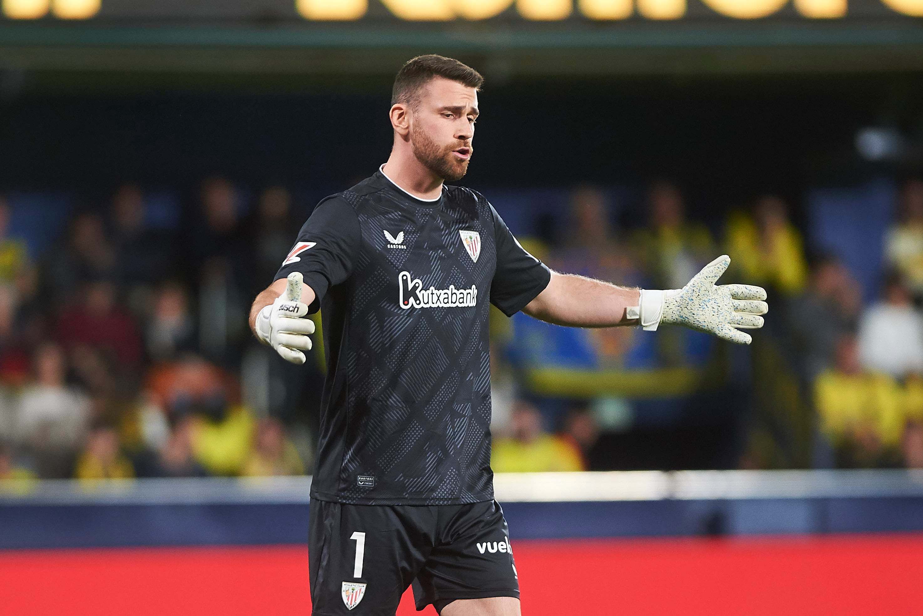  Unai Simón, en un partido del Athletic Club.