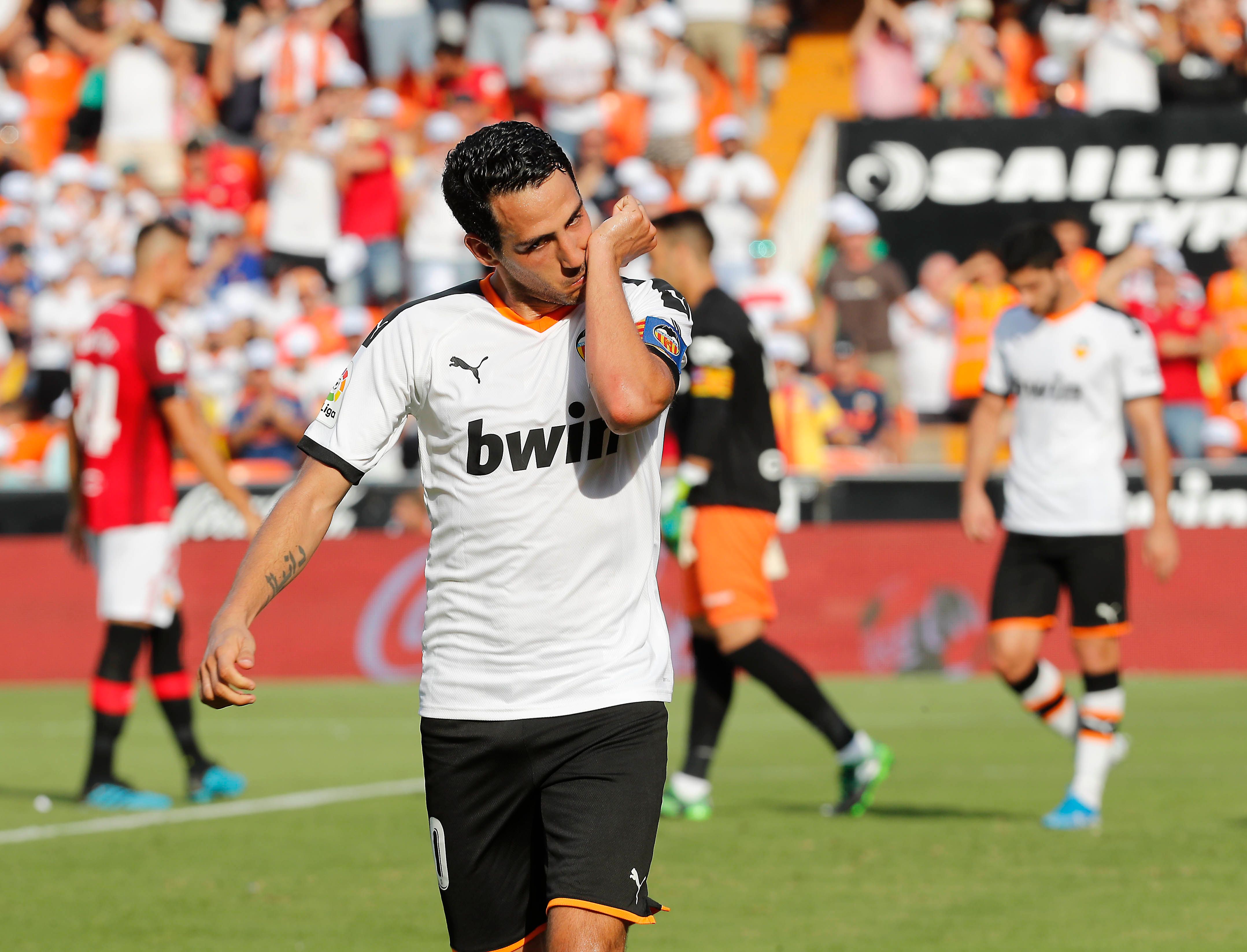 Parejo durante el Valencia-Mallorca