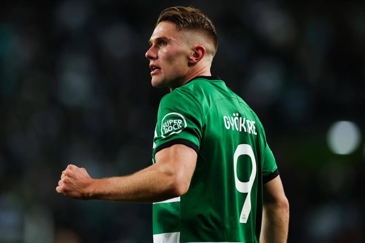  Vyktor Gyokeres celebra su gol en el Sporting-Young Boys.
