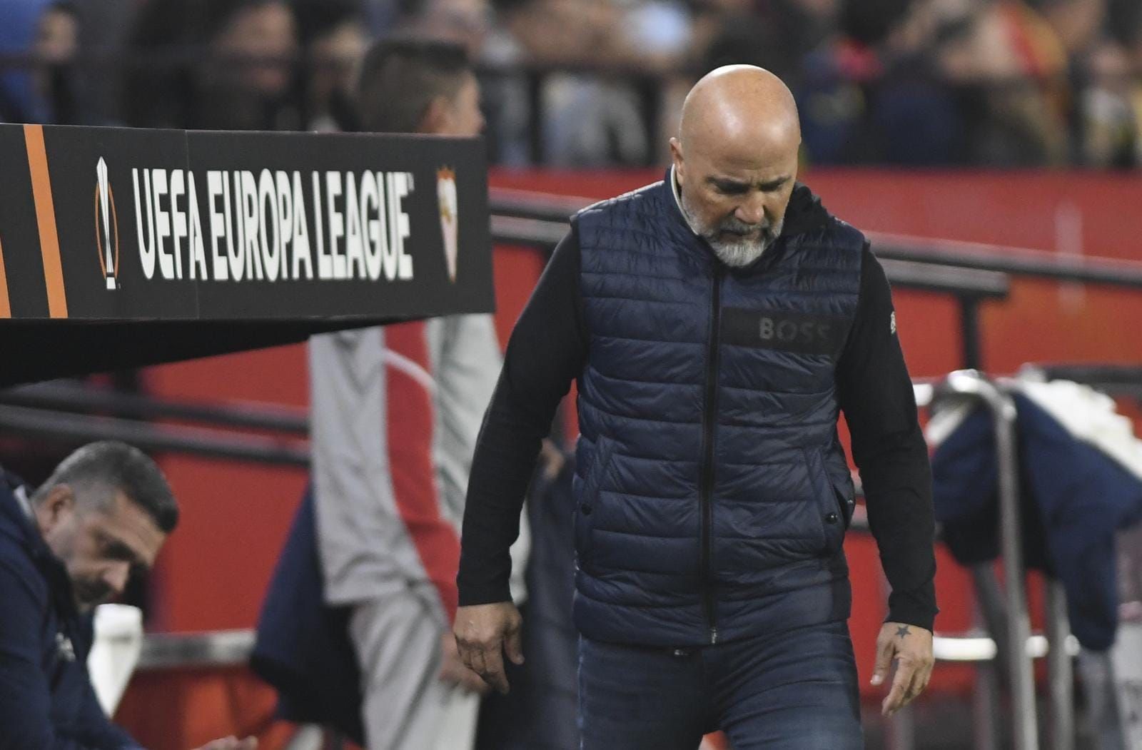 Sampaoli, ante el Fenerbahce, en su segunda etapa en el Sevilla.