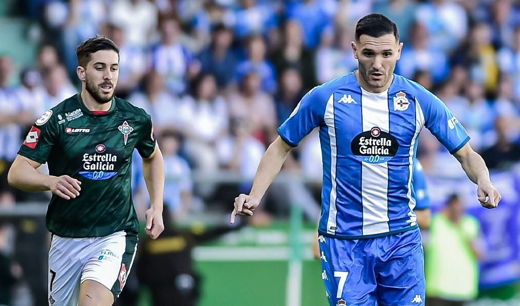 Lucas Pérez en el Racing-Dépor