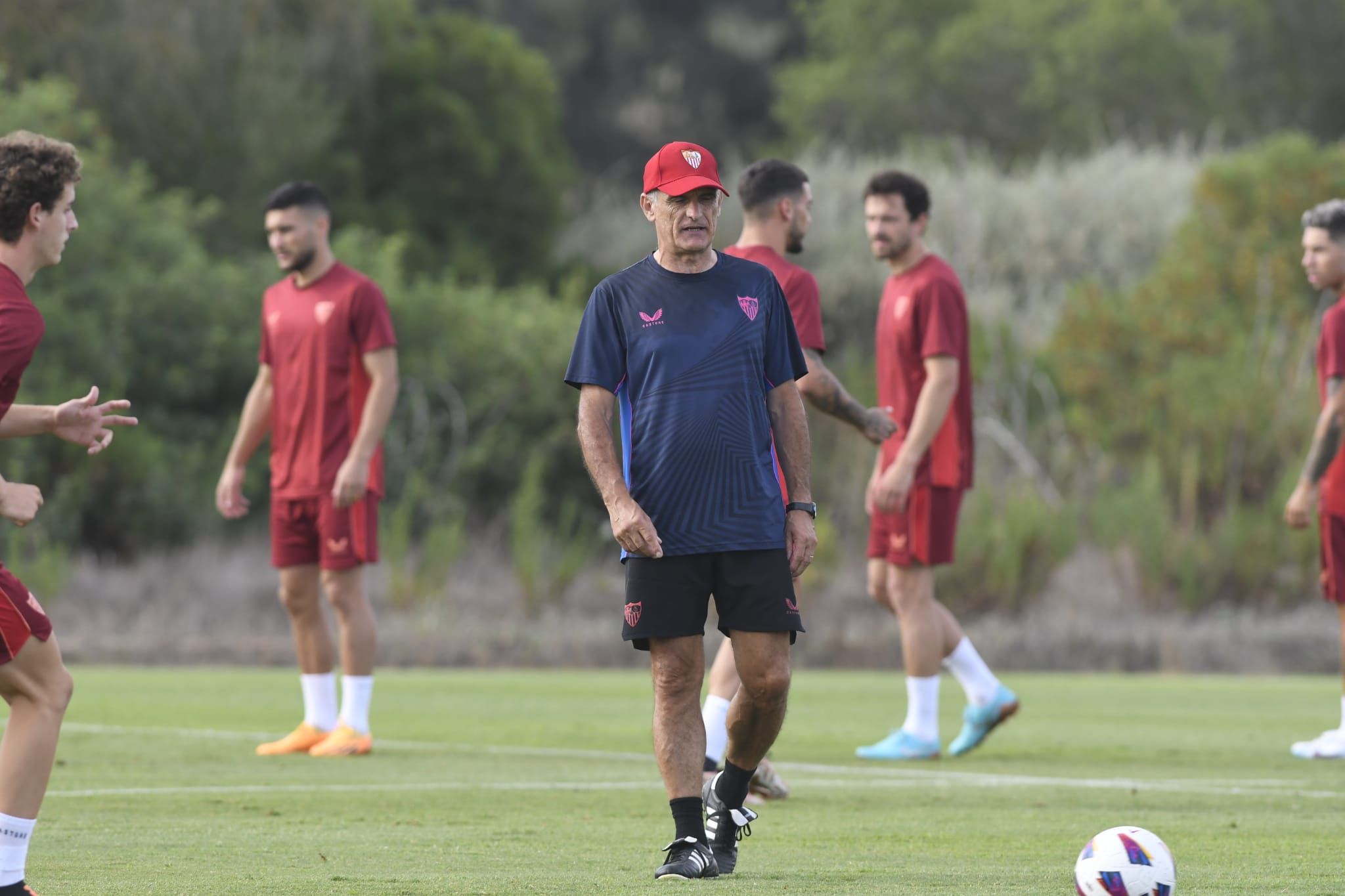 Mendilibar, durante un entrenamiento en Montecastillo.