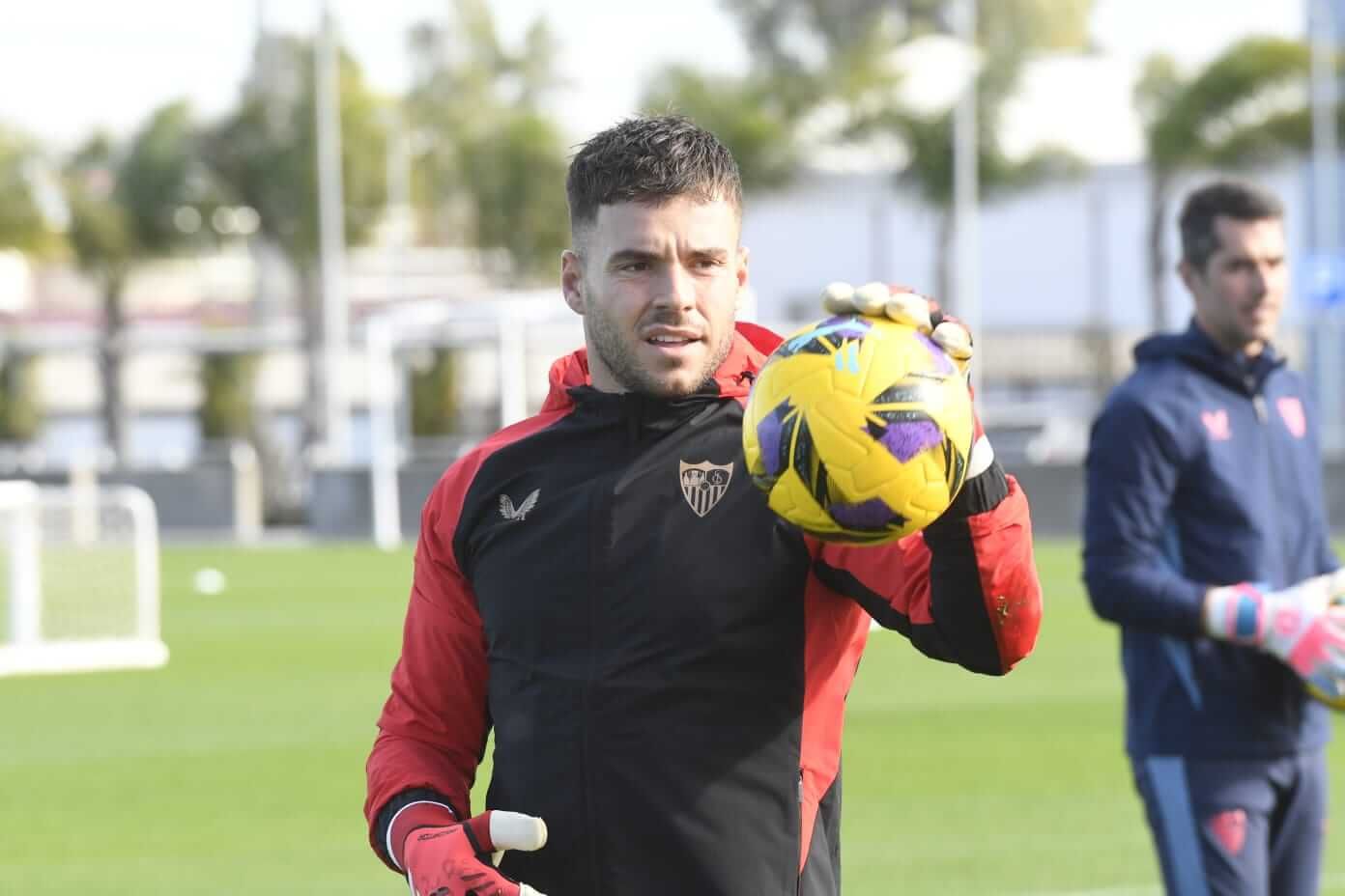 Álvaro Fernández, en el entrenamiento