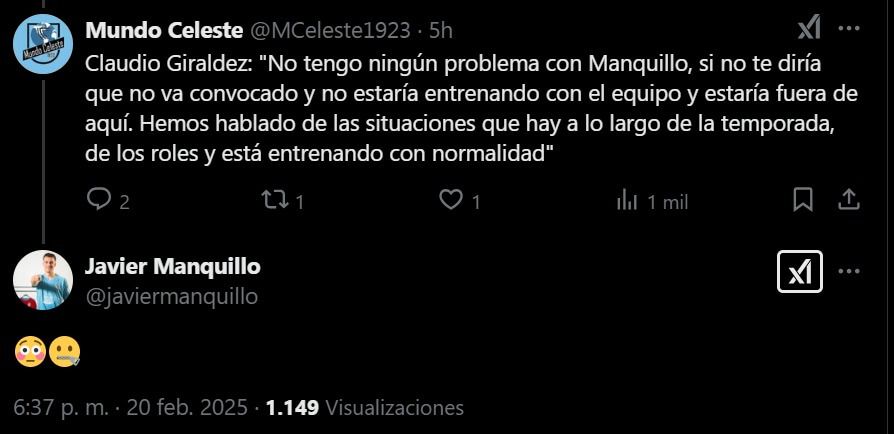 Respuesta de Javier Manquillo.