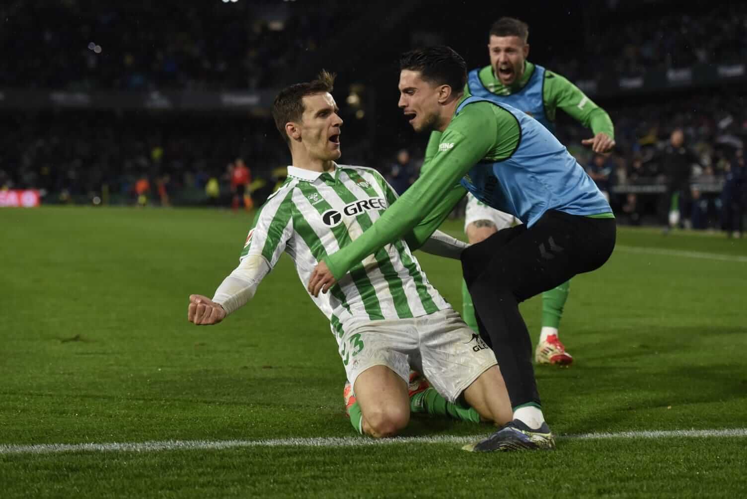Diego Llorente celebra su gol ante Las Palmas