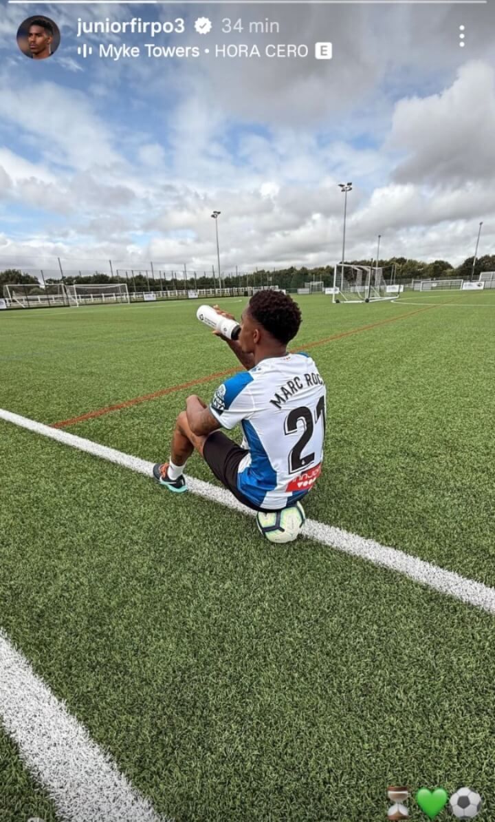 La última publicación de Junior Firpo en Instagram.