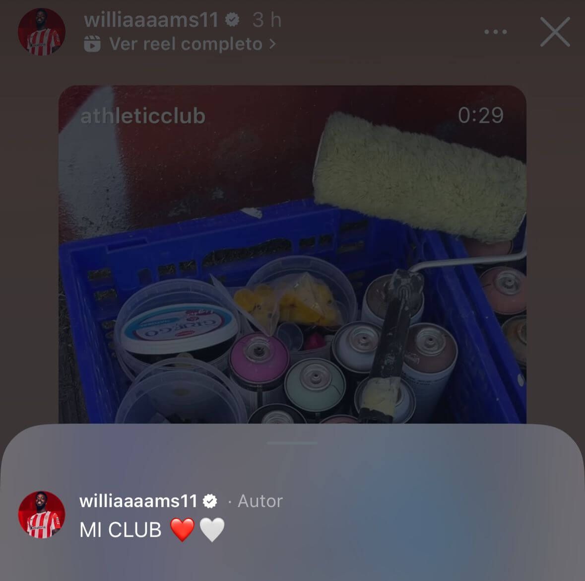 Perfil oficial de Iñaki Williams en Instagram.