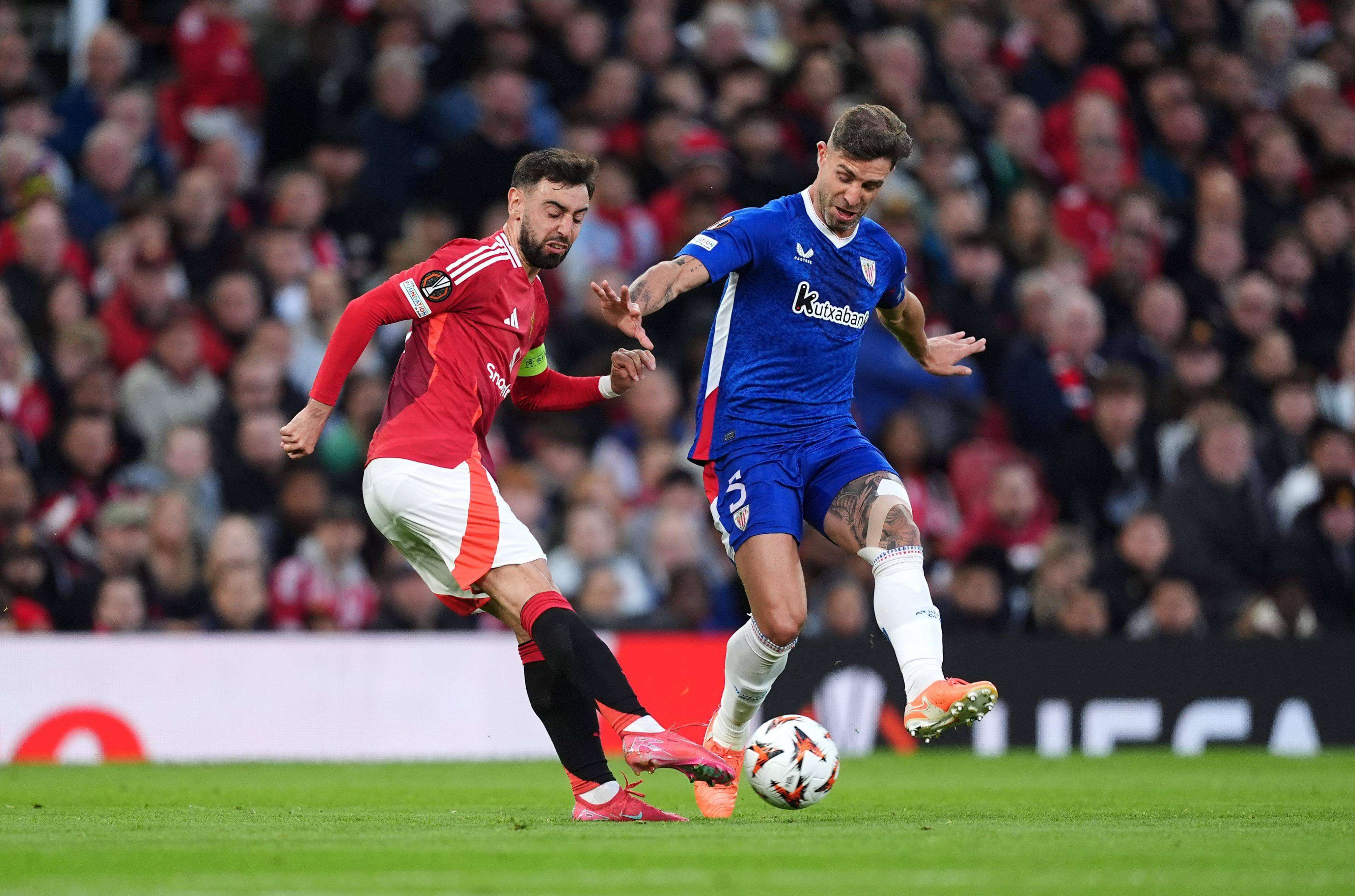 Yeray Álvarez, en el Manchester United-Athletic en el que dio positivo.