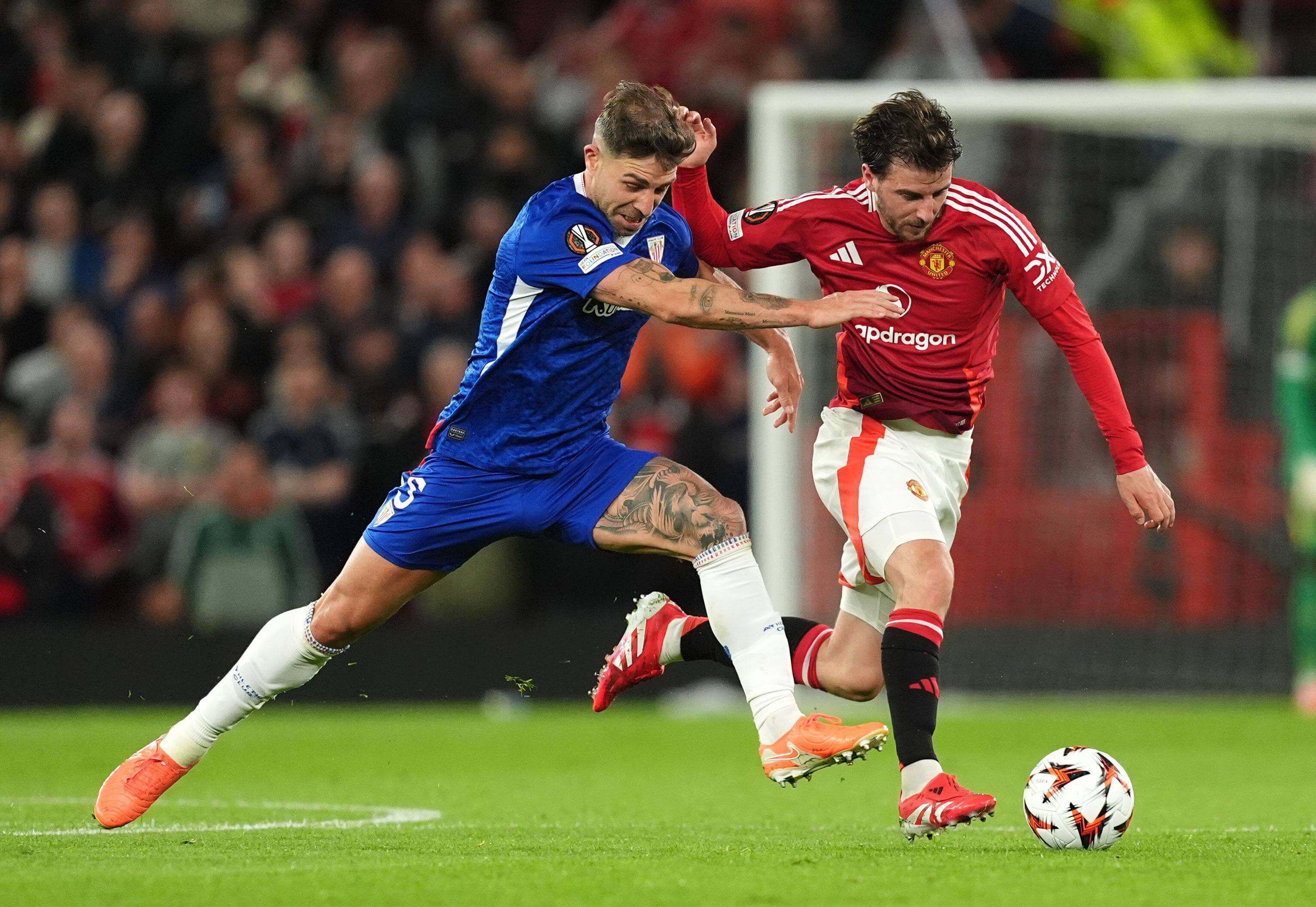 Yeray Álvarez, en el Manchester United-Athletic Club, partido tras el que dio positivo en un control.