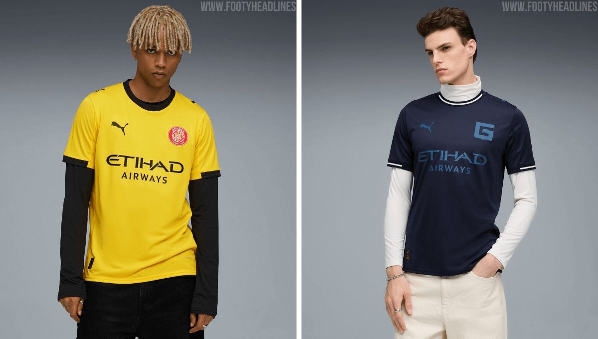  La segunda y tercera equipación del Girona 2025/2026 (vía Footy Headlines).