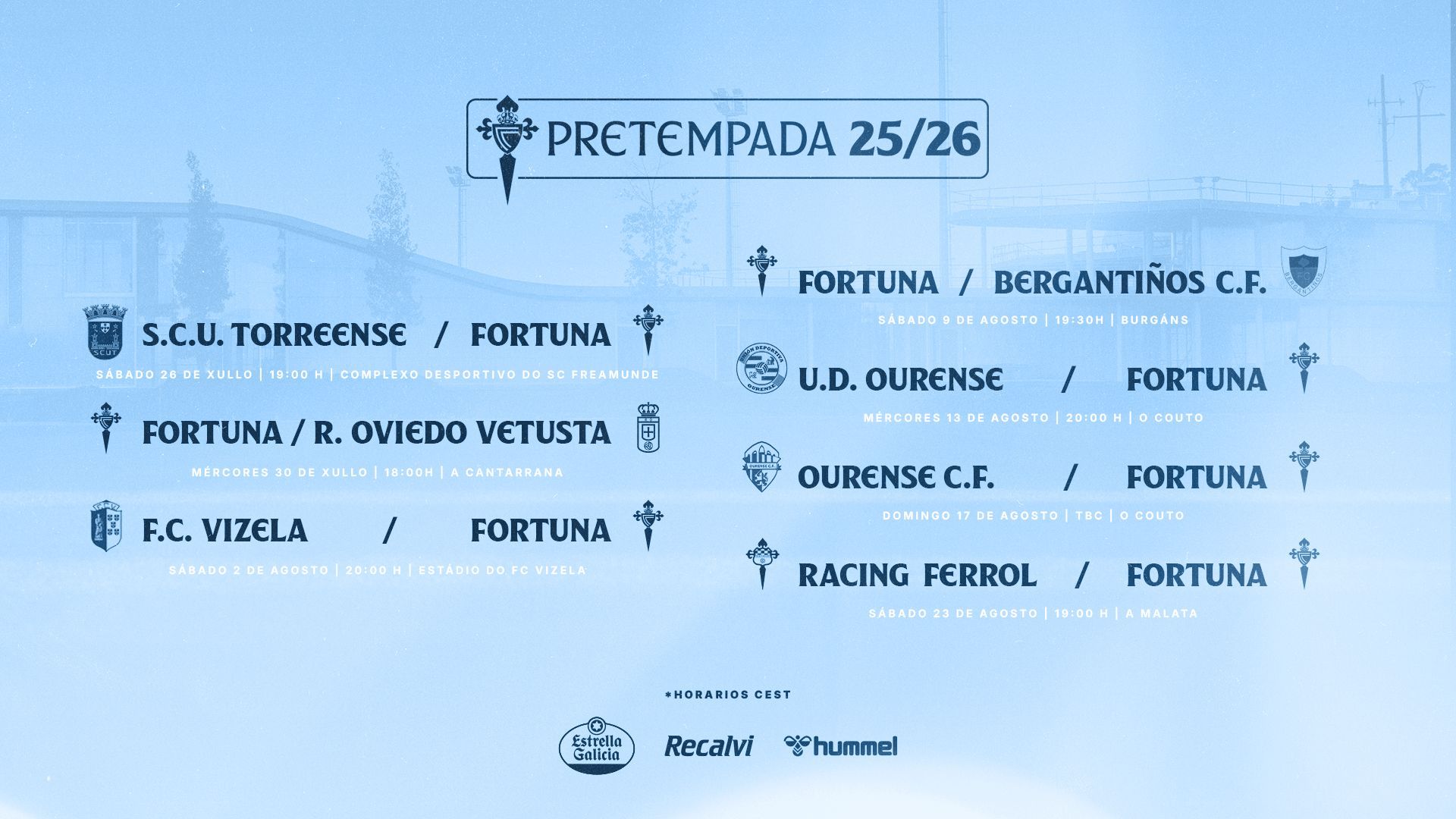 Calendario de partidos del Celta Fortuna.