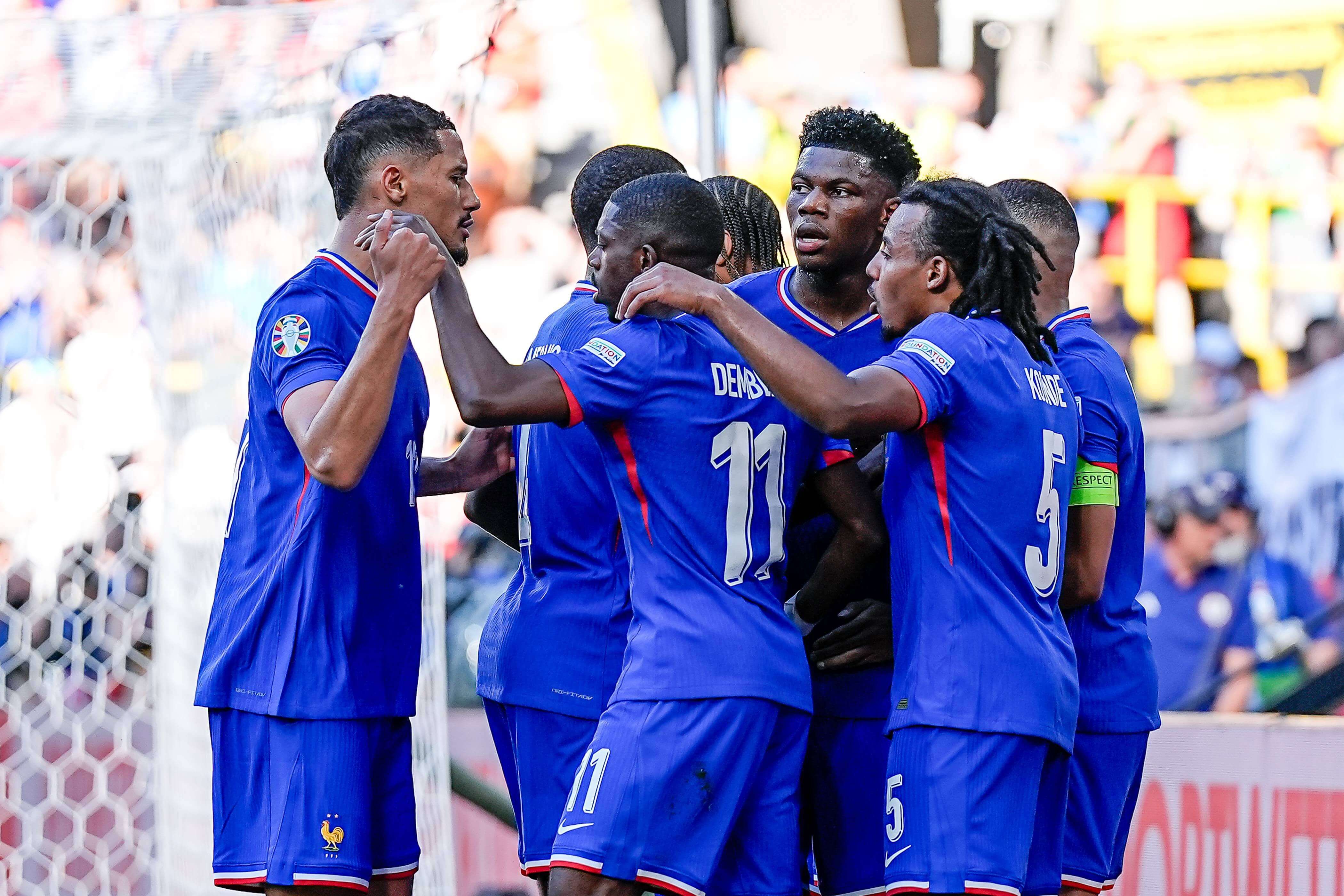 Los jugadores franceses celebrando un gol