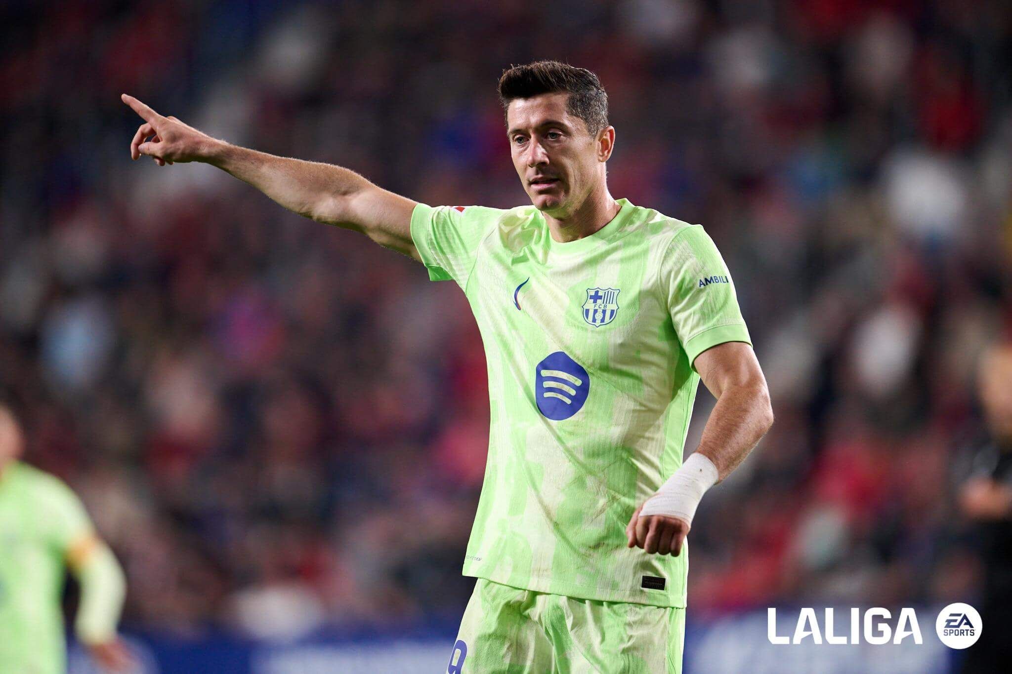  Robert Lewandowski, en el Osasuna - Barcelona.