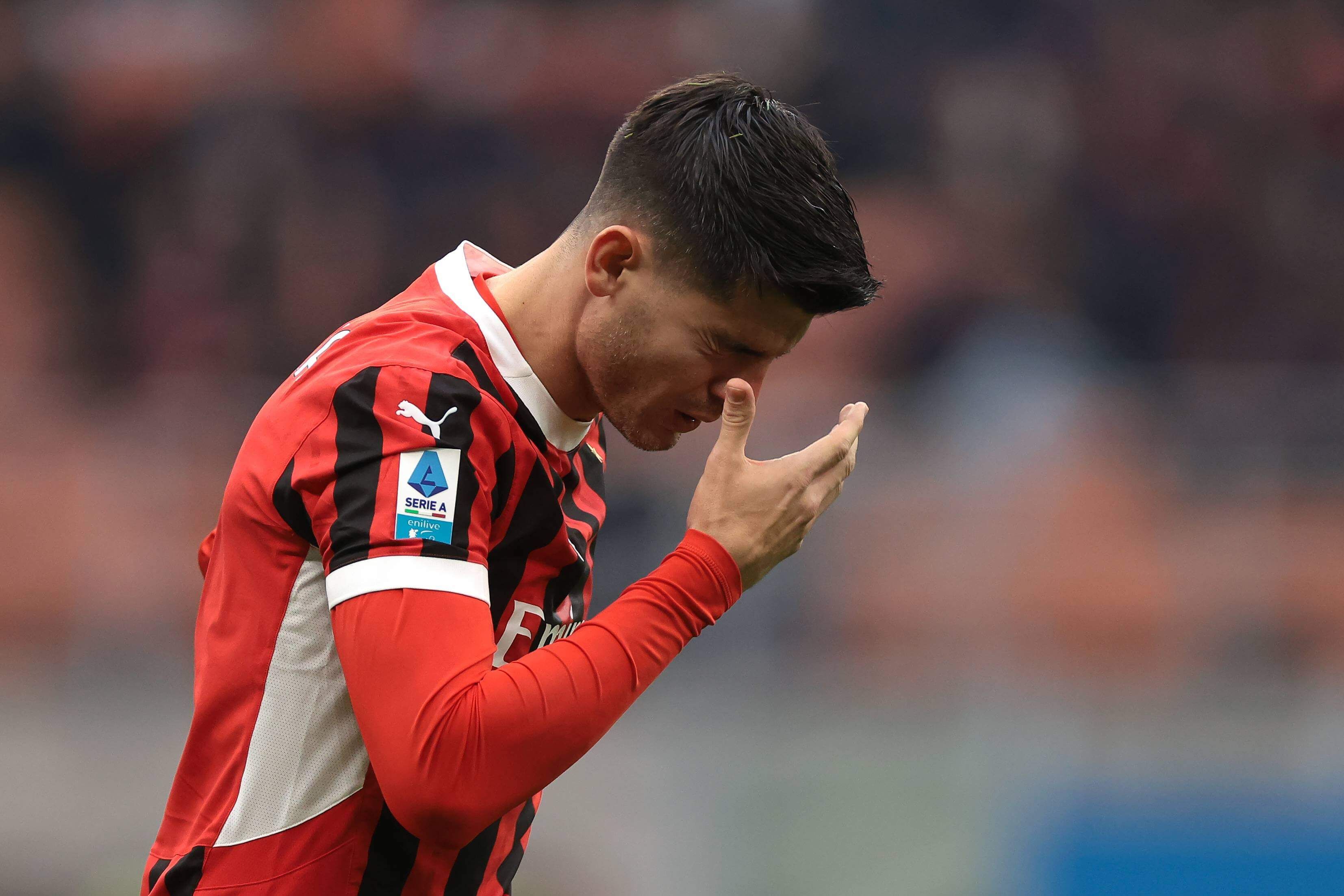 Álvaro Morata, en un partido con el Milan.