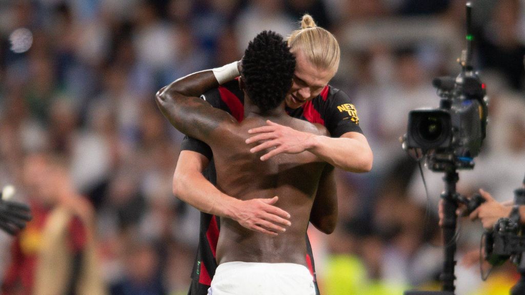 Haaland y Vinicius, tras el partido.