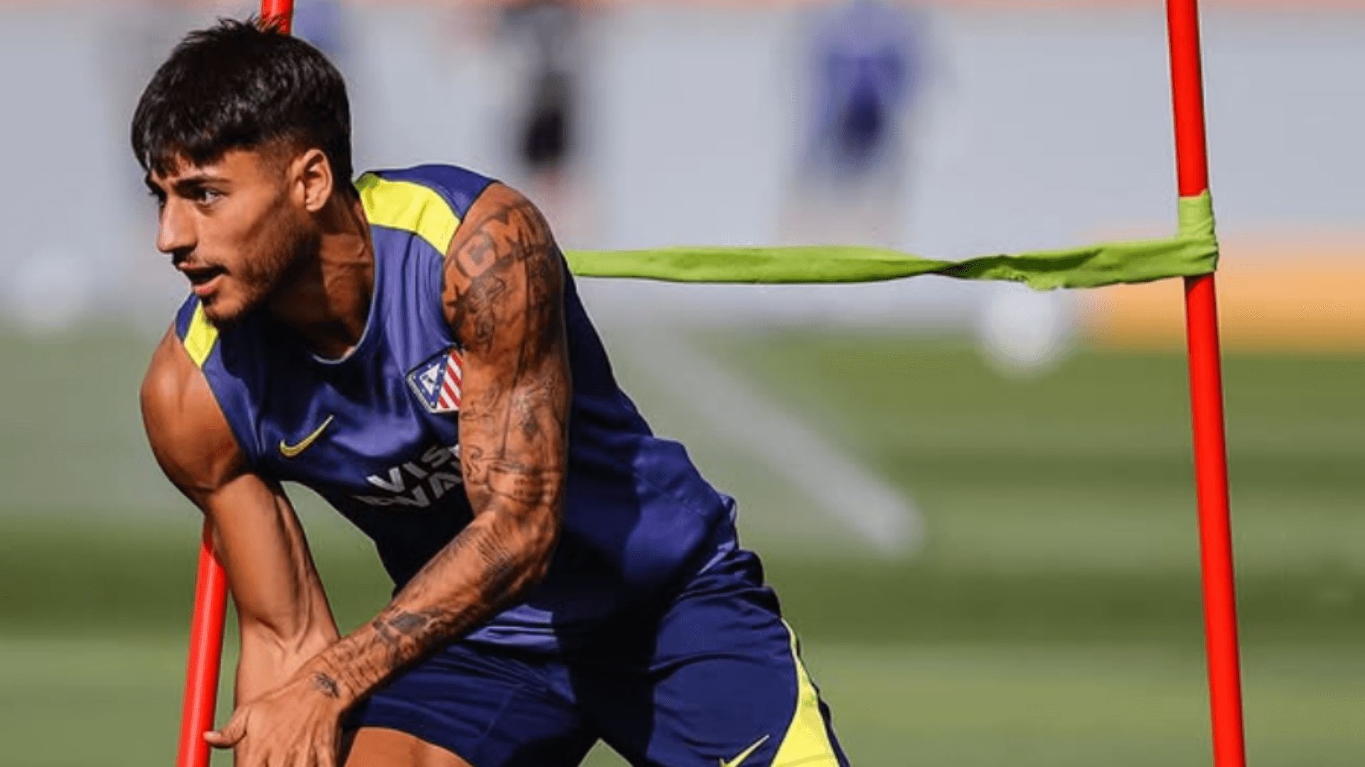 Carlos Martín, en un entrenamiento del Atlético.