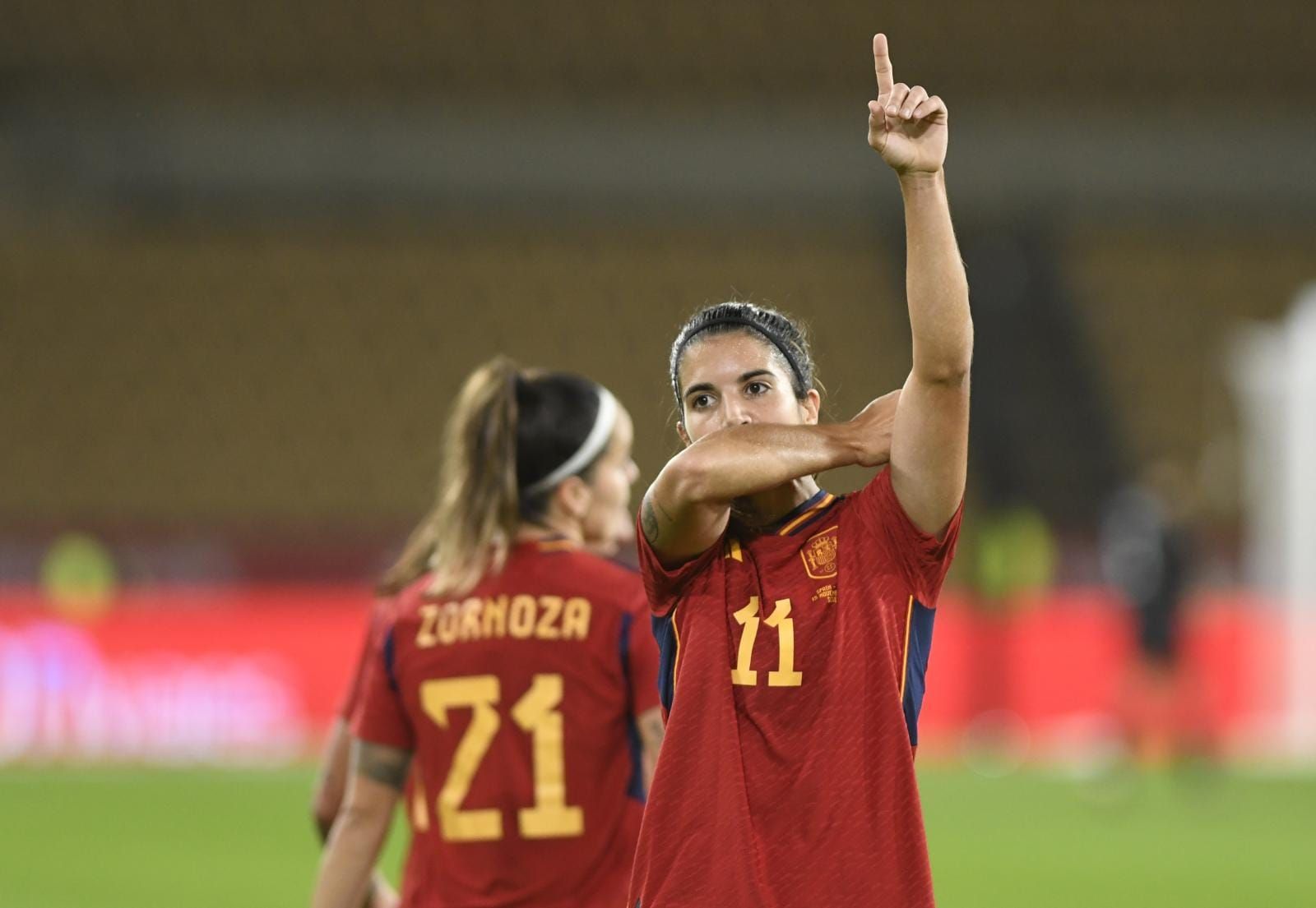 Alba Redondo celebra su gol en el España-Japón (FOTO: Kiko Hurtado).