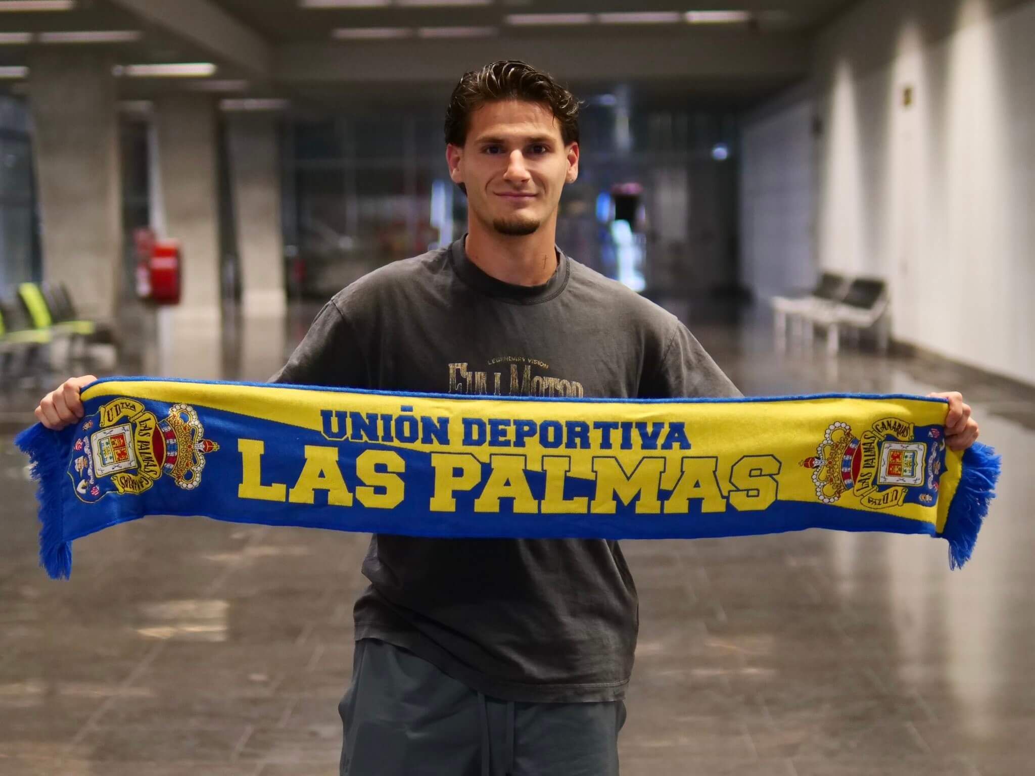 Cristian Gutiérrez, a su llegada a Gran Canaria (Foto: UD Las Palmas).