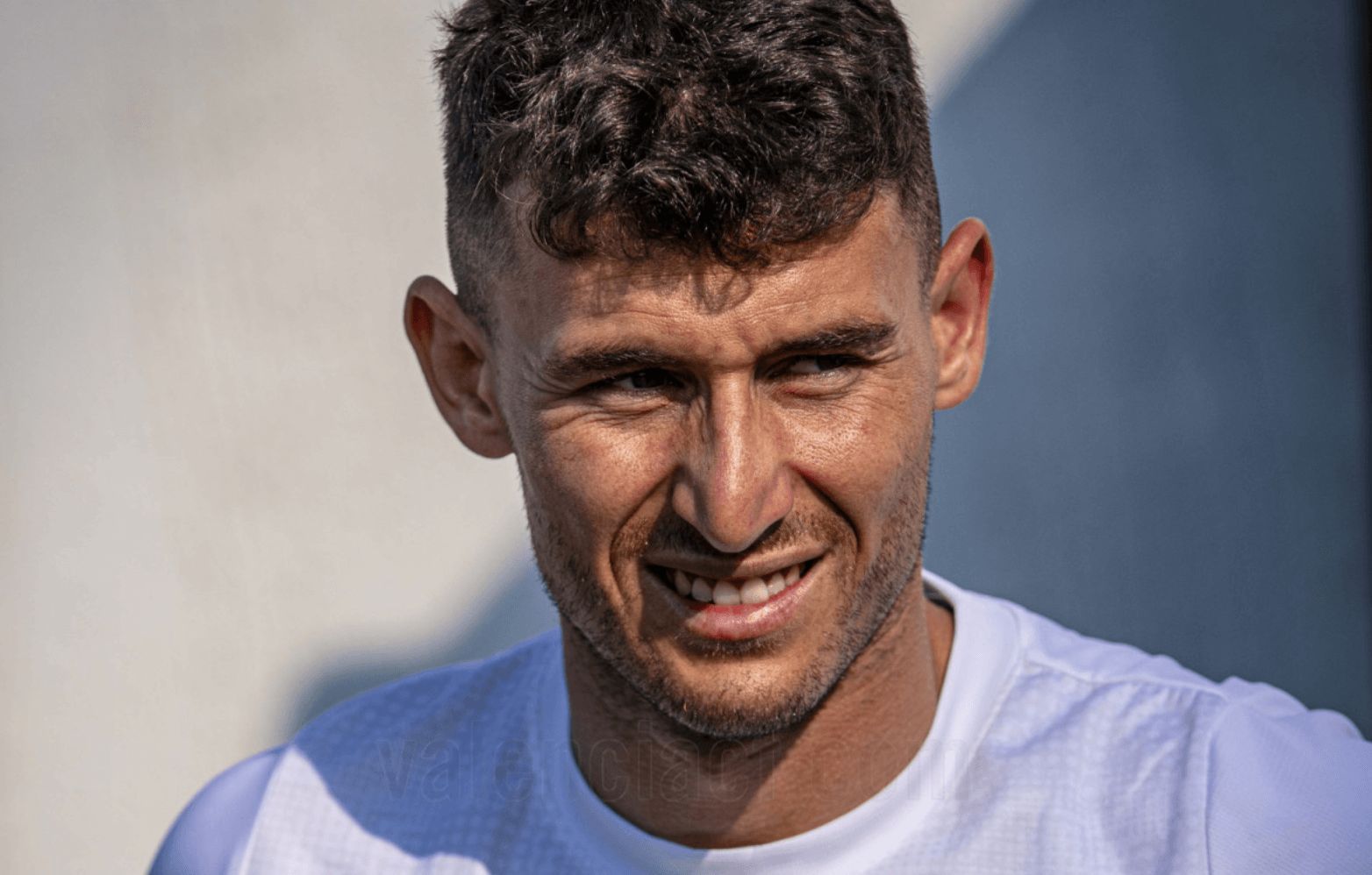 Dani Raba, durante un entrenamiento con el Valencia.