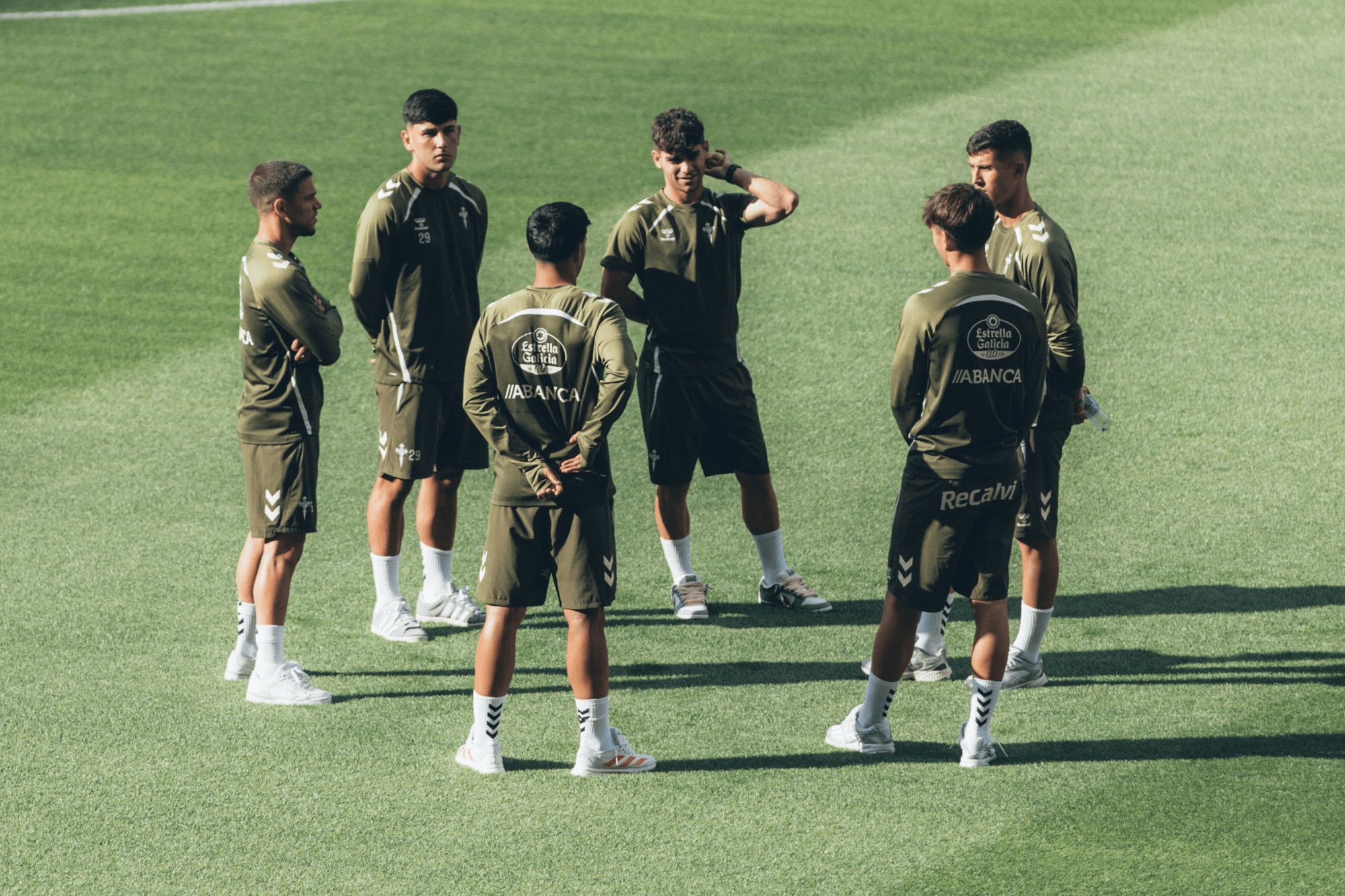 Los jugadores del Celta en Braga.