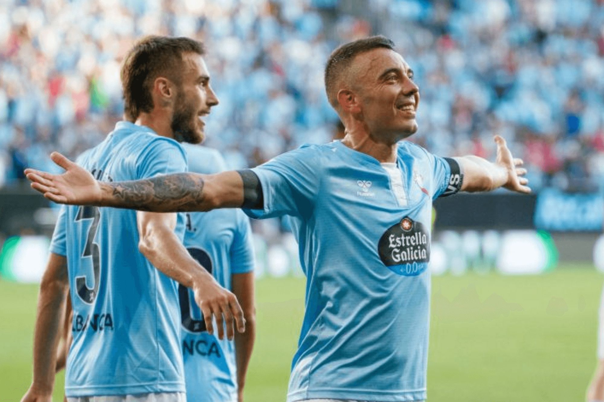 Iago Aspas celebra su gol ante el Alavés.