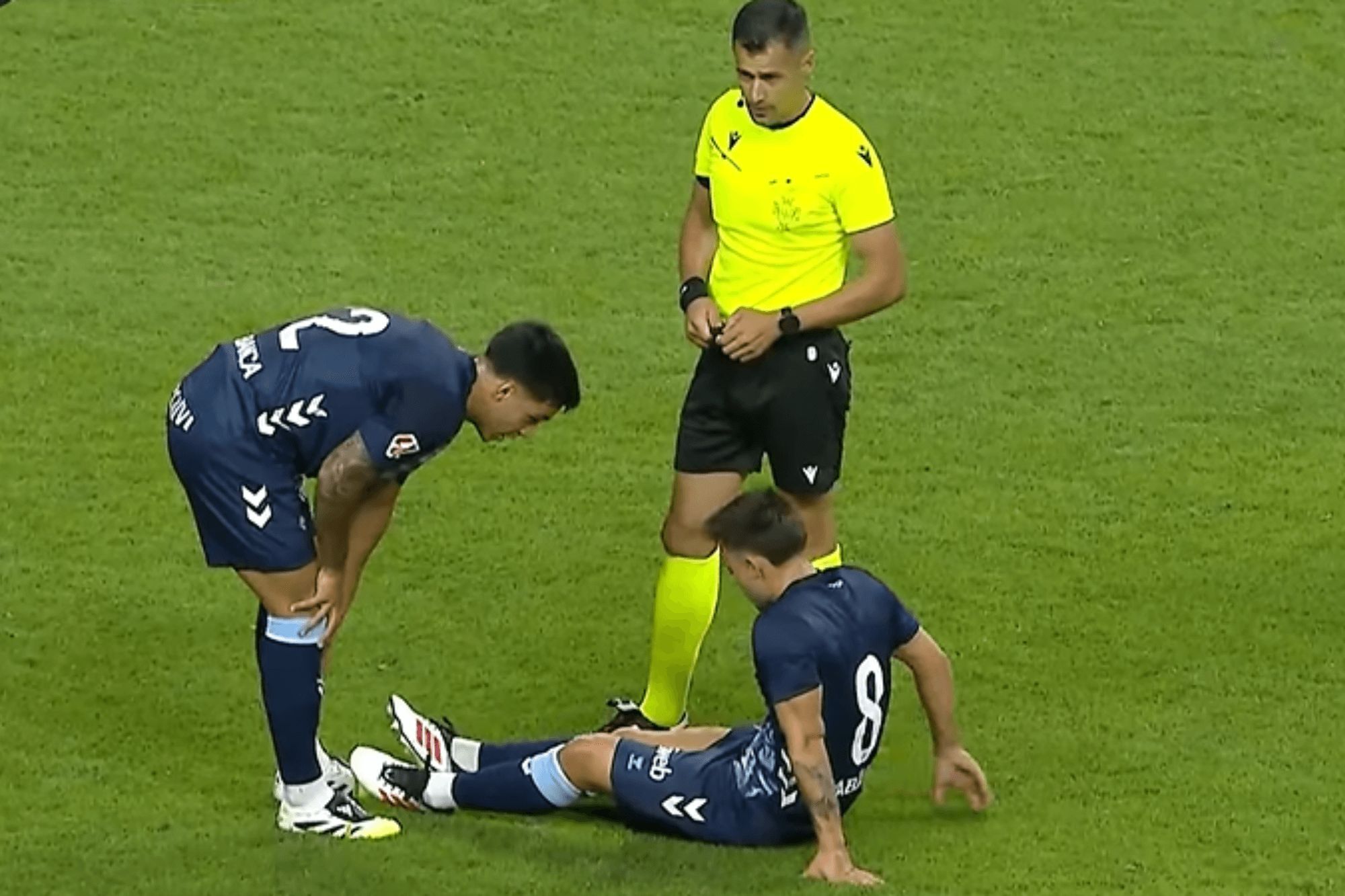 Fran Beltrán, lesionado ante el Braga.